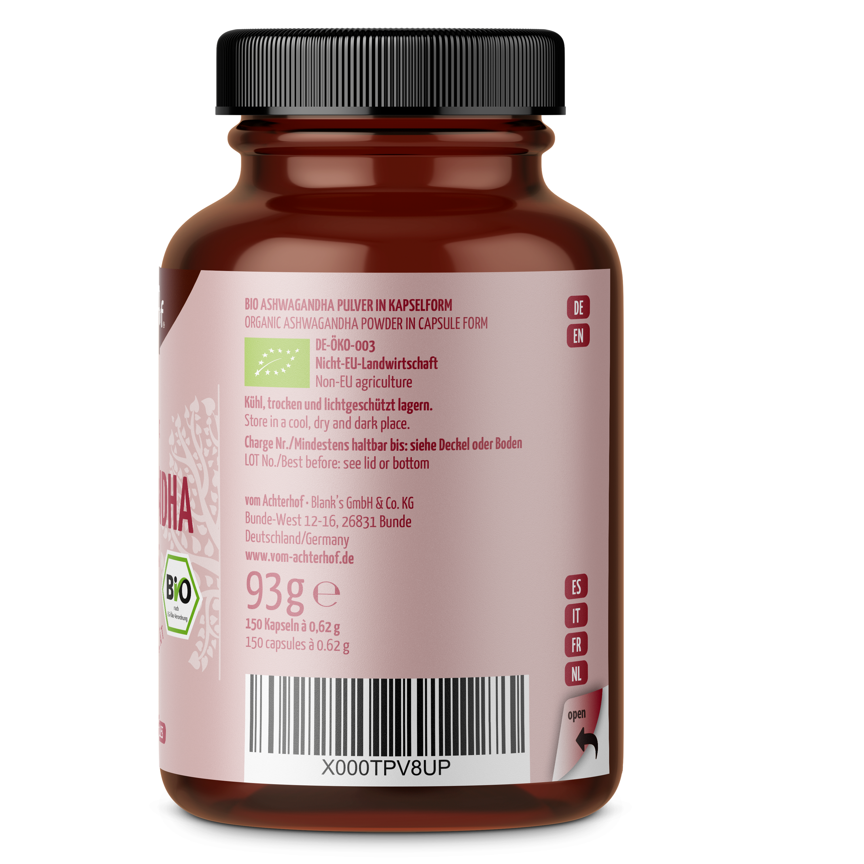 Ashwagandha Kapseln Bio (150 Kapseln)