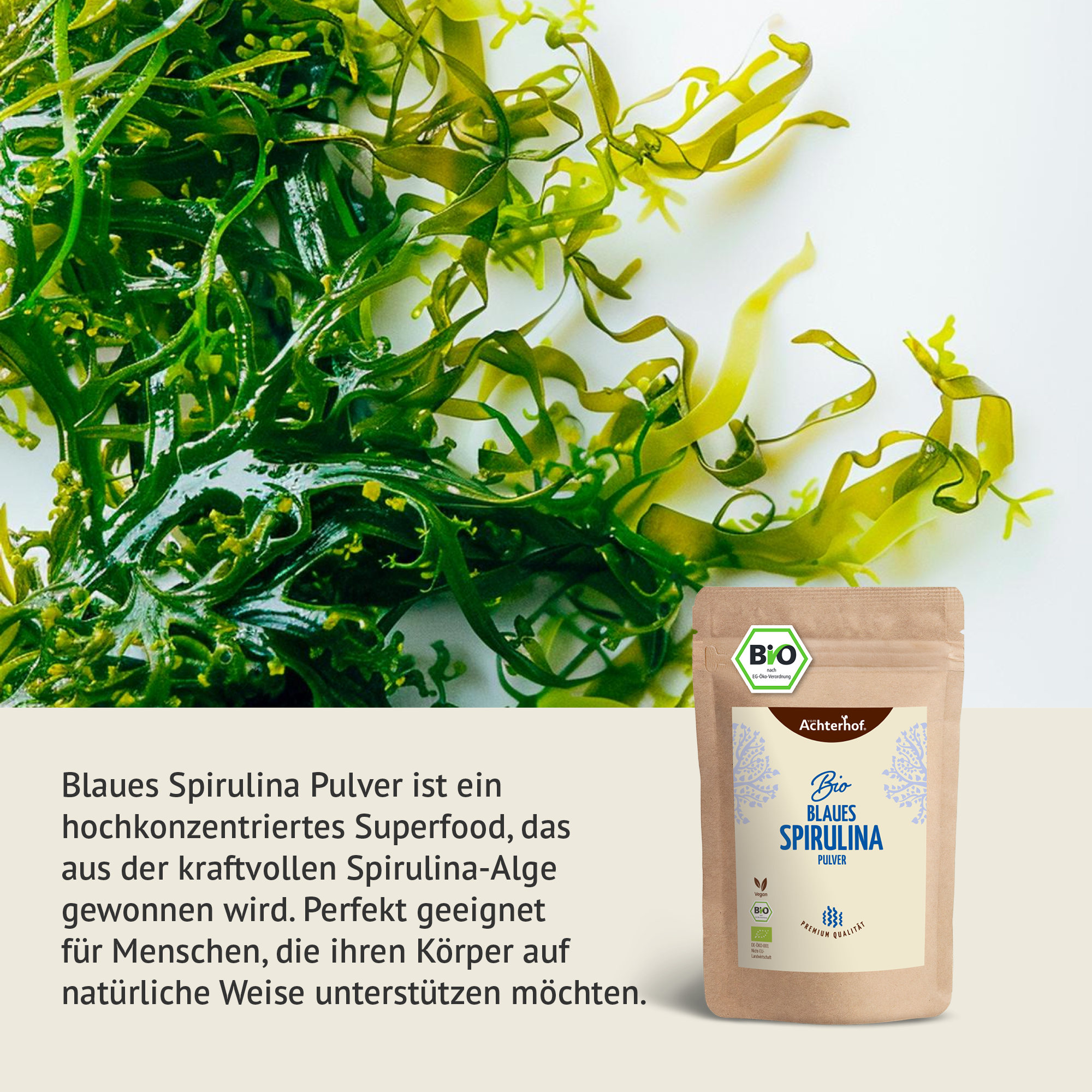 Blaues Bio Spirulina Pulver (100g)