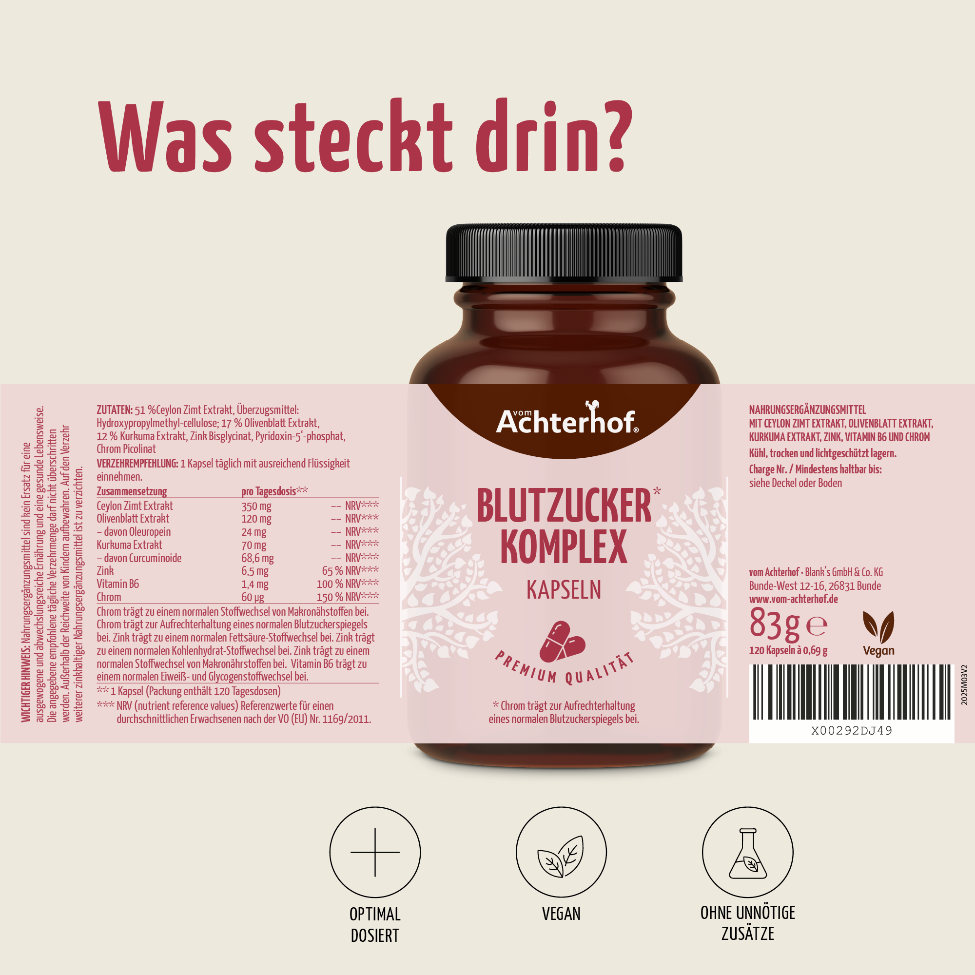 Blutzucker Komplex Kapseln (120 Kapseln)