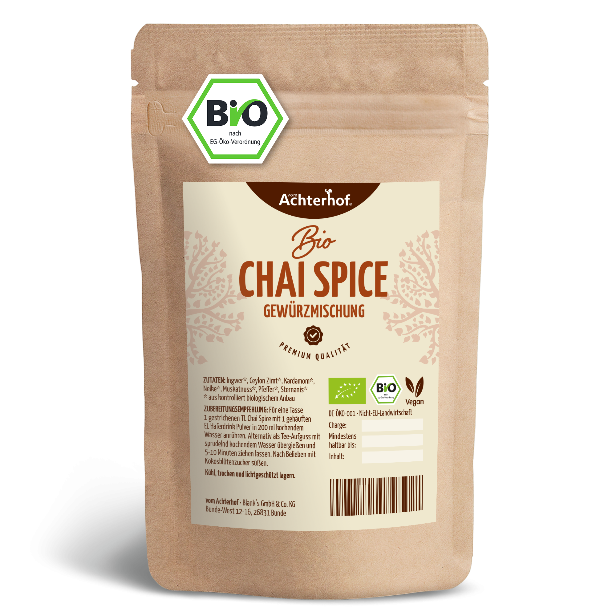 Bio Chai Spice Gewürzmischung – zuckerfrei (100g)
