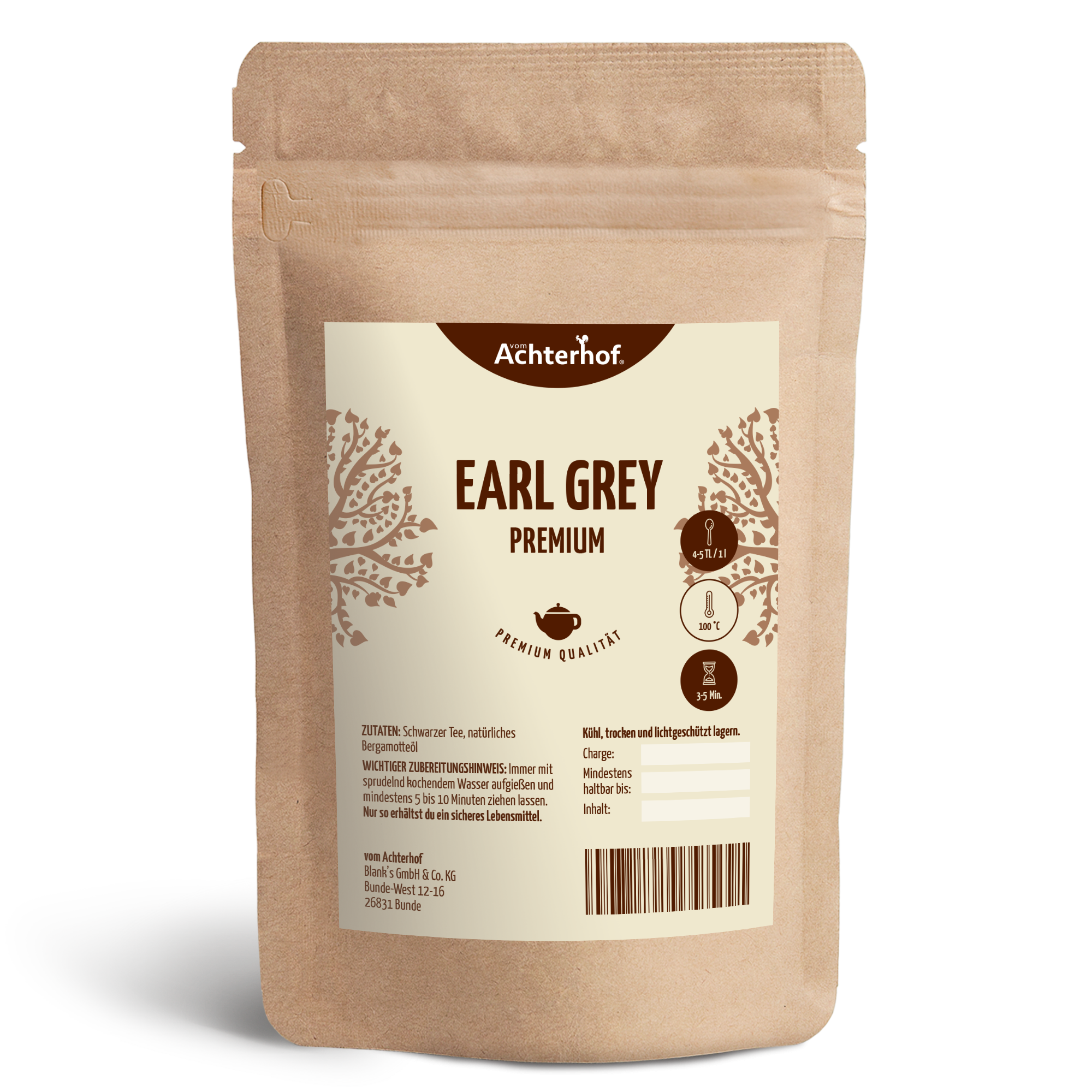 Schwarzer Tee Earl Grey Premium (250g)
