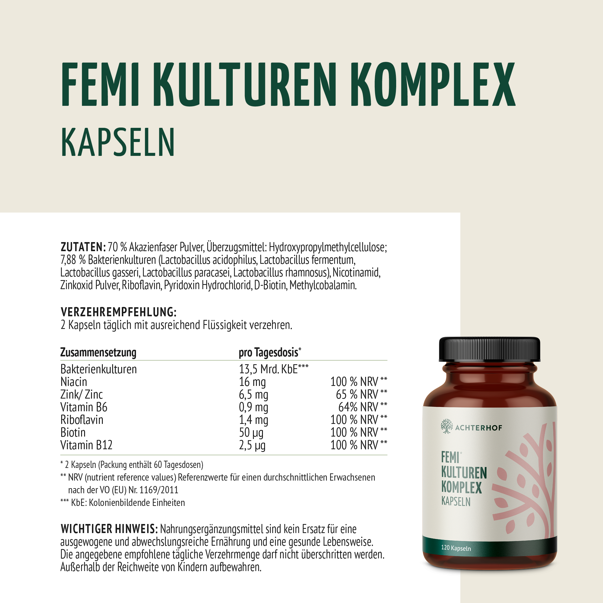 Femi Kulturen Komplex Kapseln (120 Kapseln)