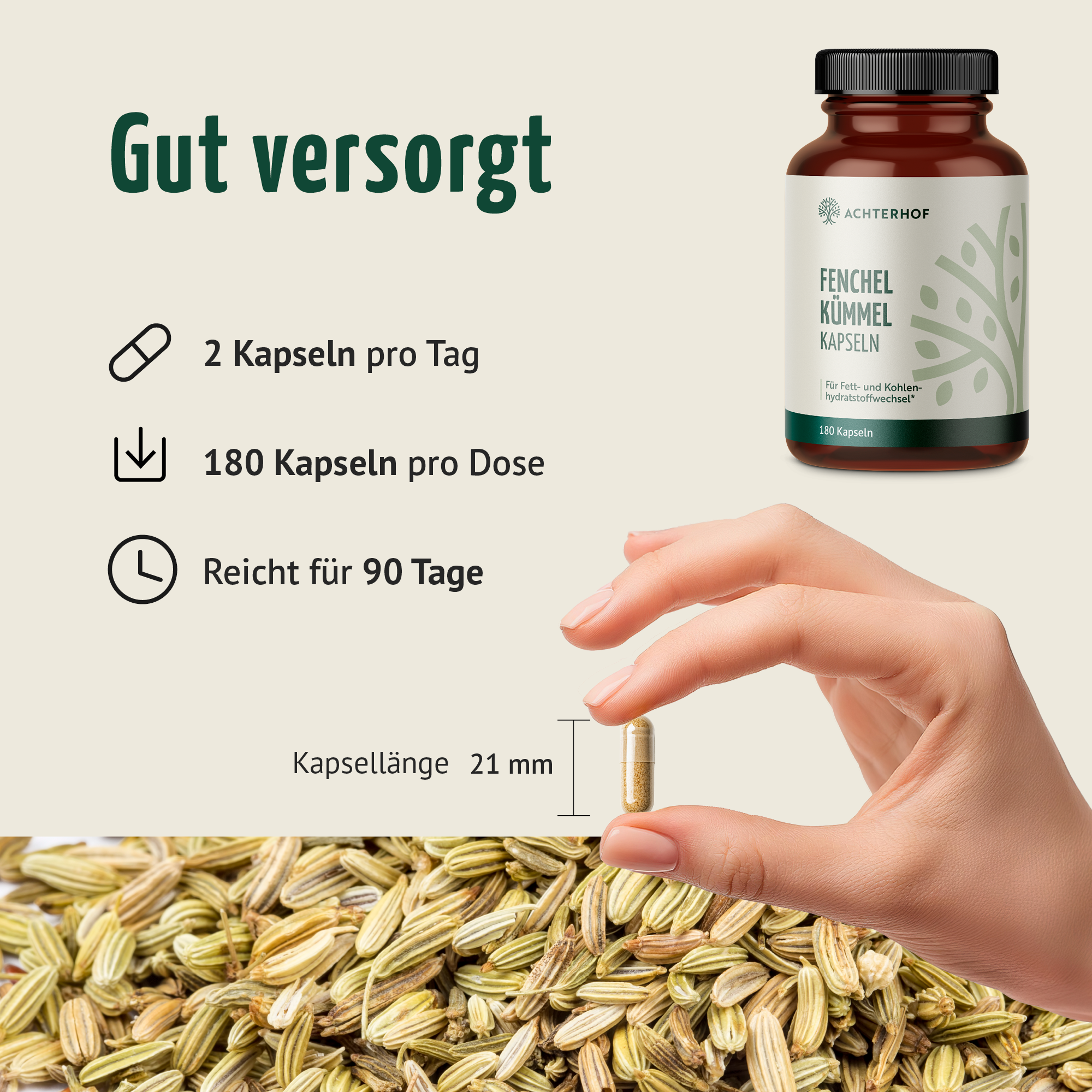 Fenchel Kümmel Kapseln (180 Kapseln)