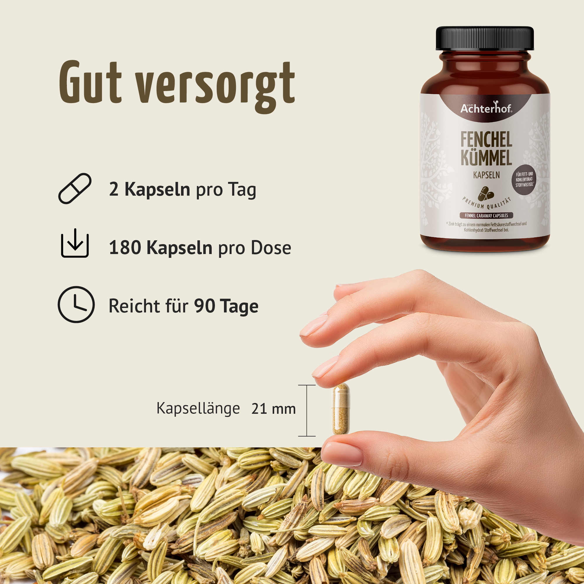 Fenchel Kümmel Kapseln (180 Kapseln)