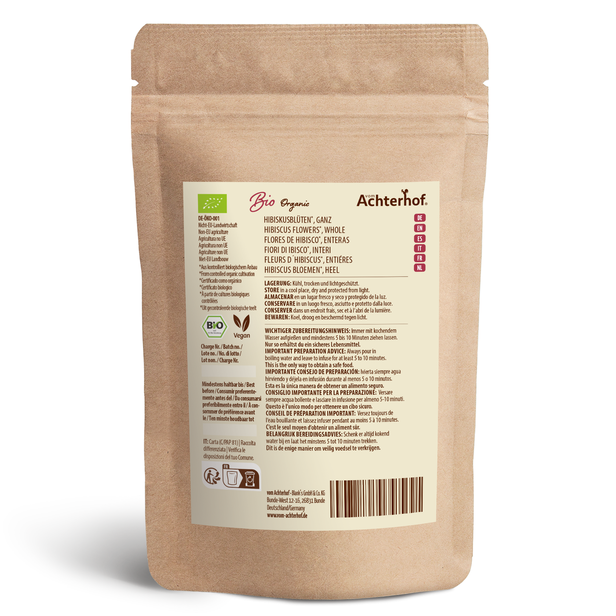 Bio Hibiskusblüten ganz (1000g)