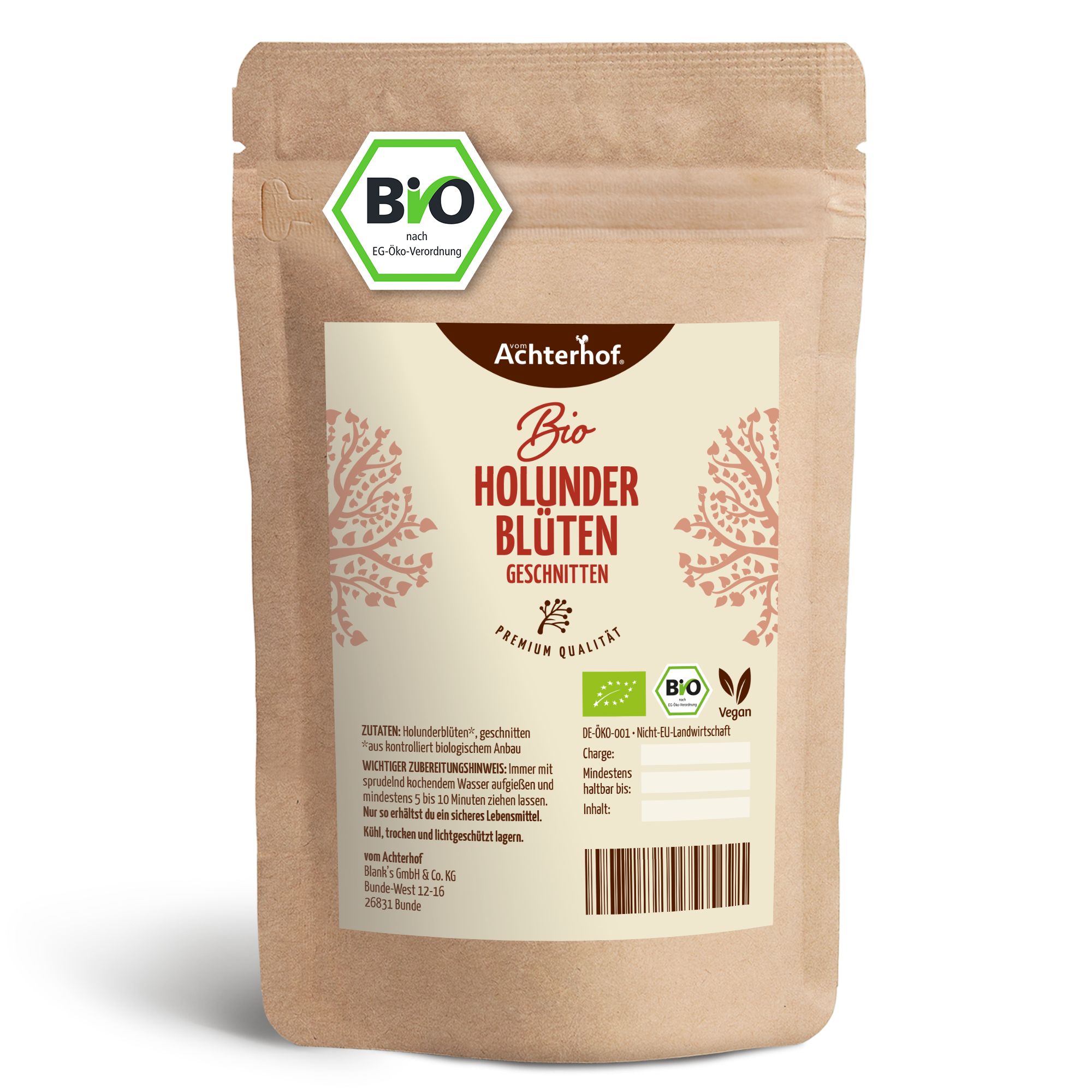 Holunderblüten geschnitten Bio (250g)