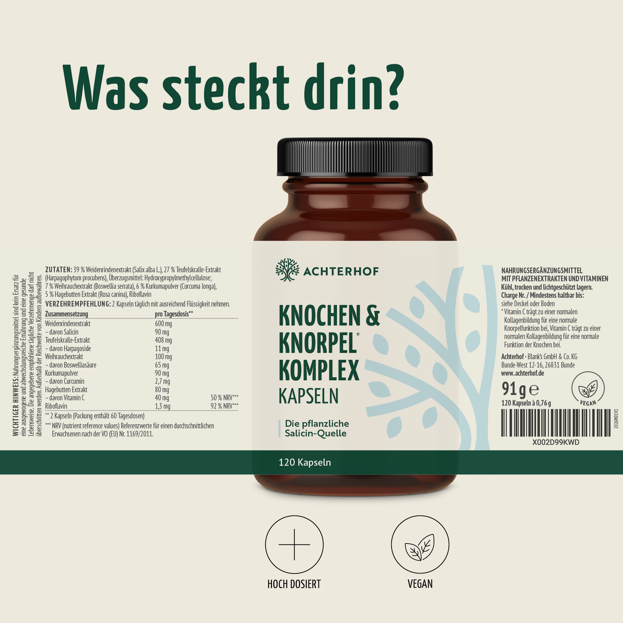 Knochen & Knorpel Komplex (120 Kapseln)