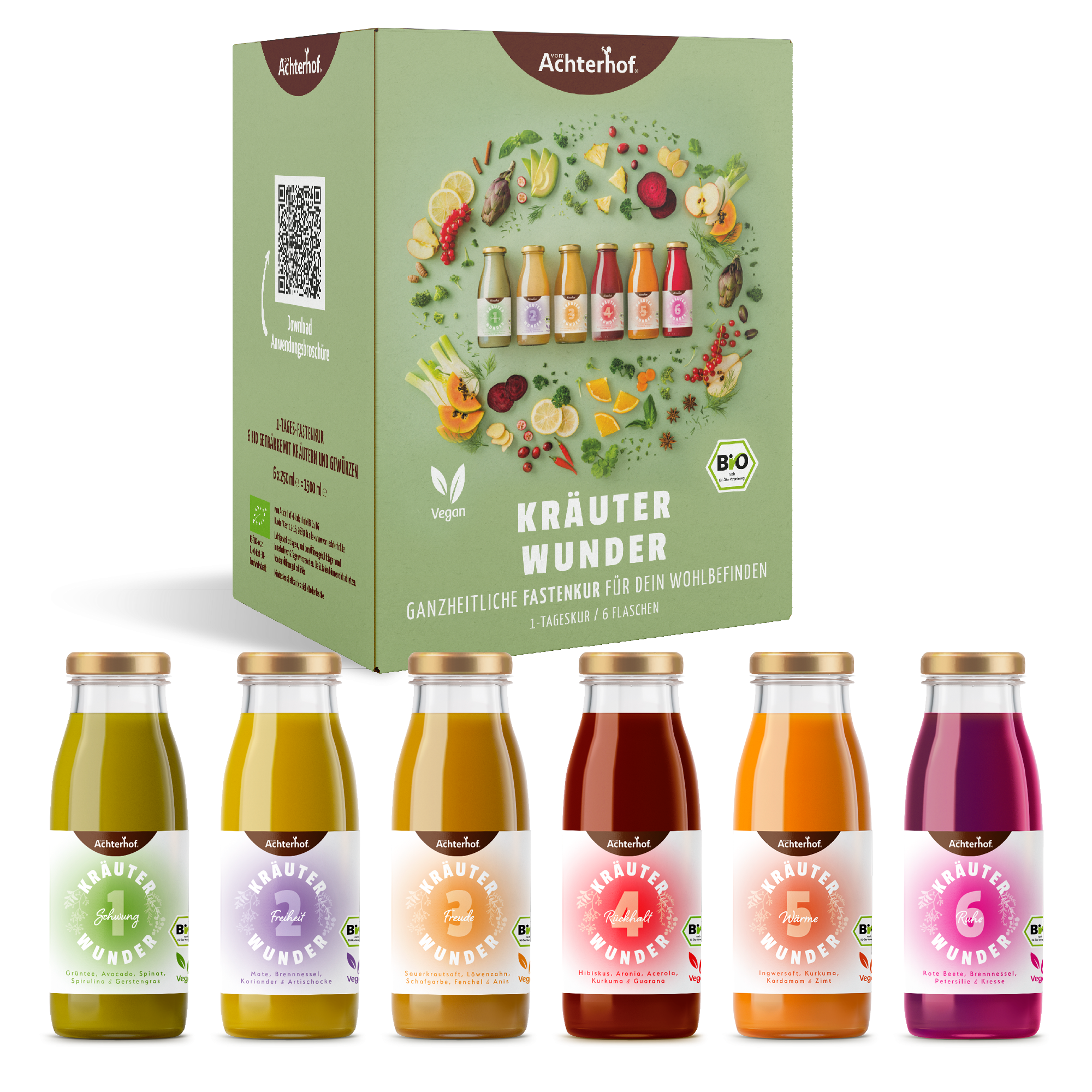 Kräuterwunder Bio Fastenkur 1 Tag (6 Flaschen)
