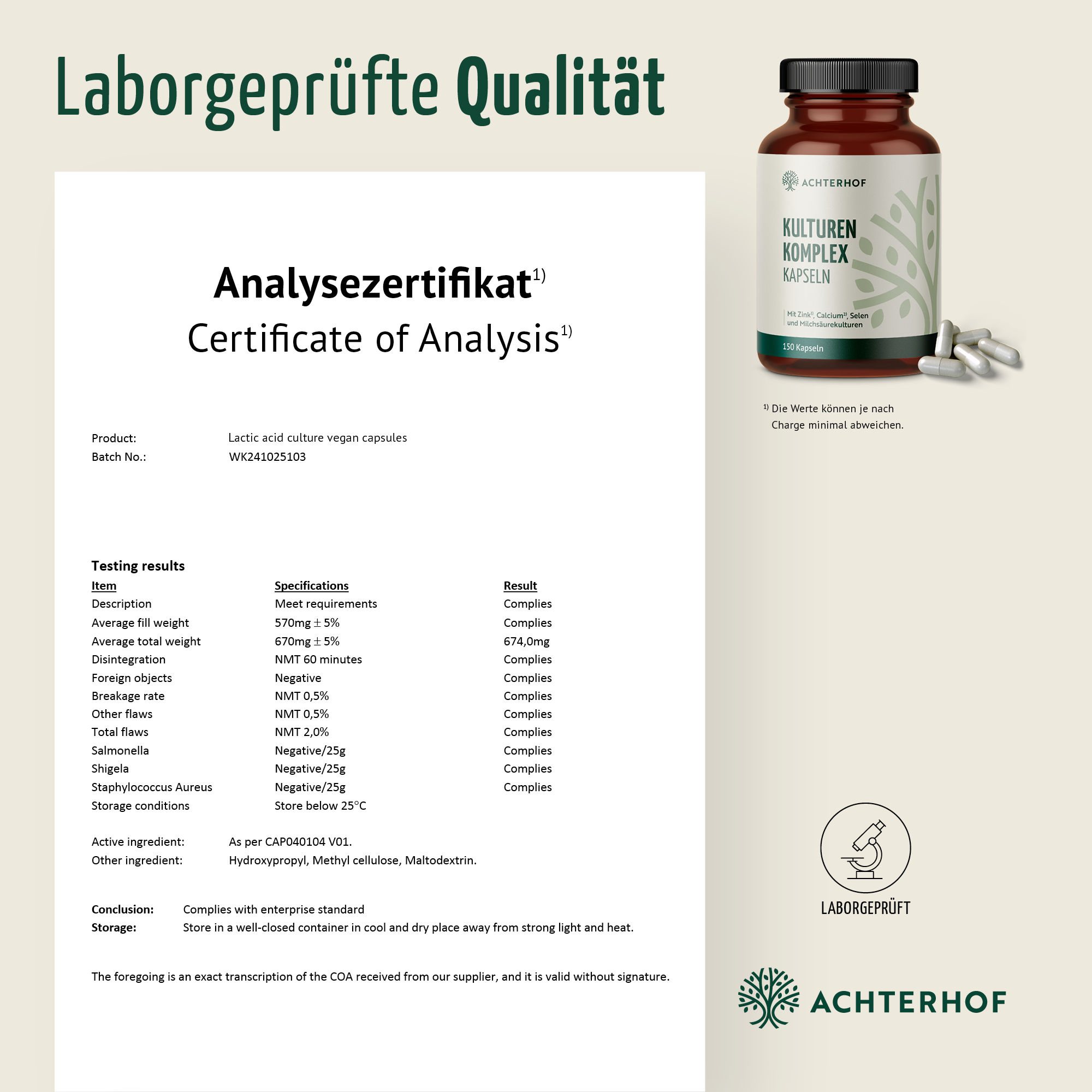 Kulturen Komplex Kapseln (150 Kapseln)