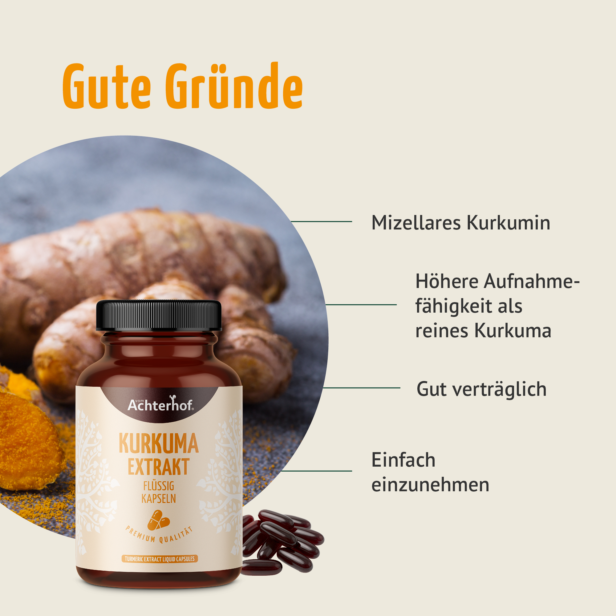 Kurkuma Extrakt Flüssig Kapseln (180 Kapseln)