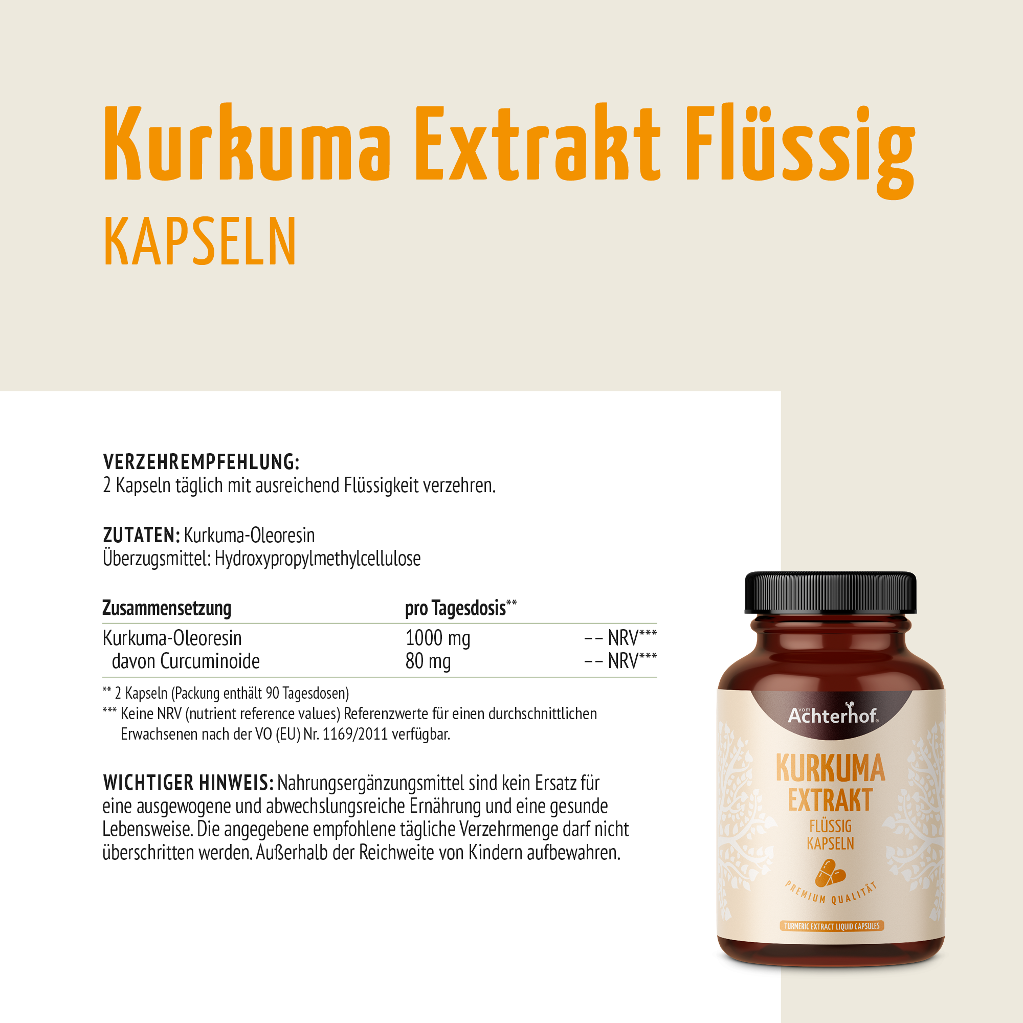 Kurkuma Extrakt Flüssig Kapseln (180 Kapseln)