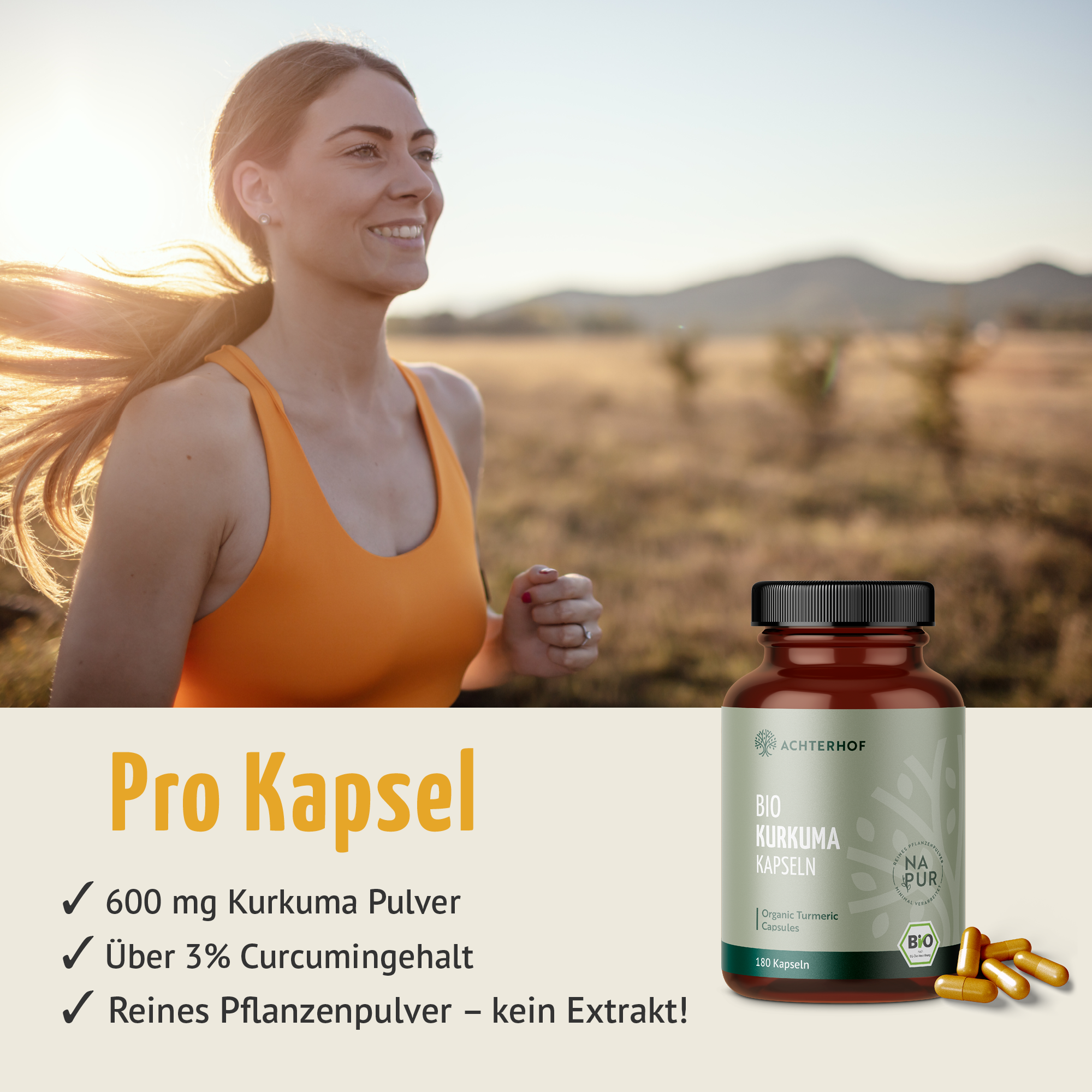Bio Kurkuma Kapseln (180 Kapseln)