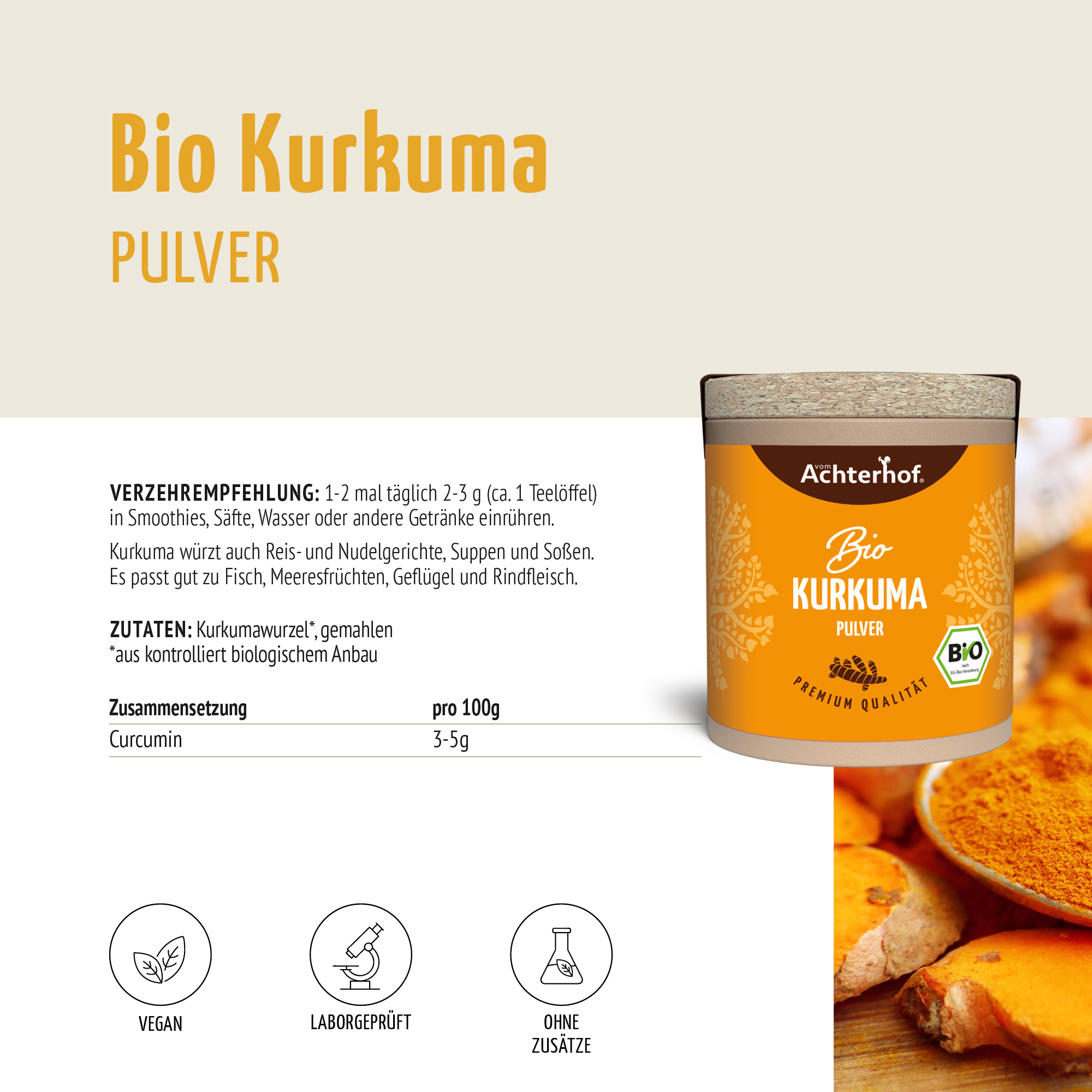 Bio Kurkuma Pulver (50g)
