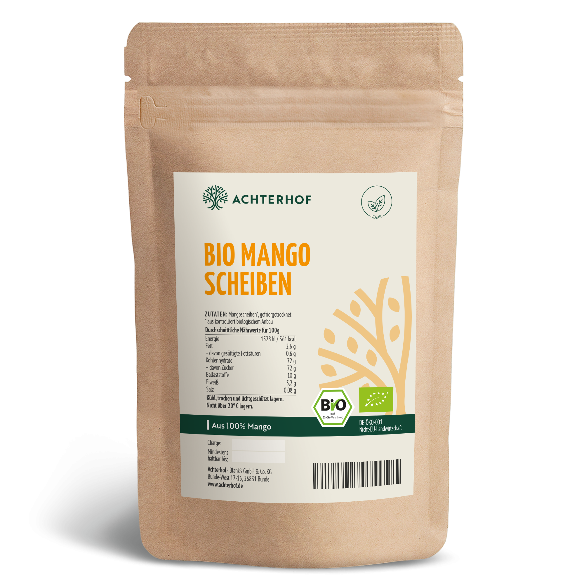 Bio Mangoscheiben gefriergetrocknet (100g)