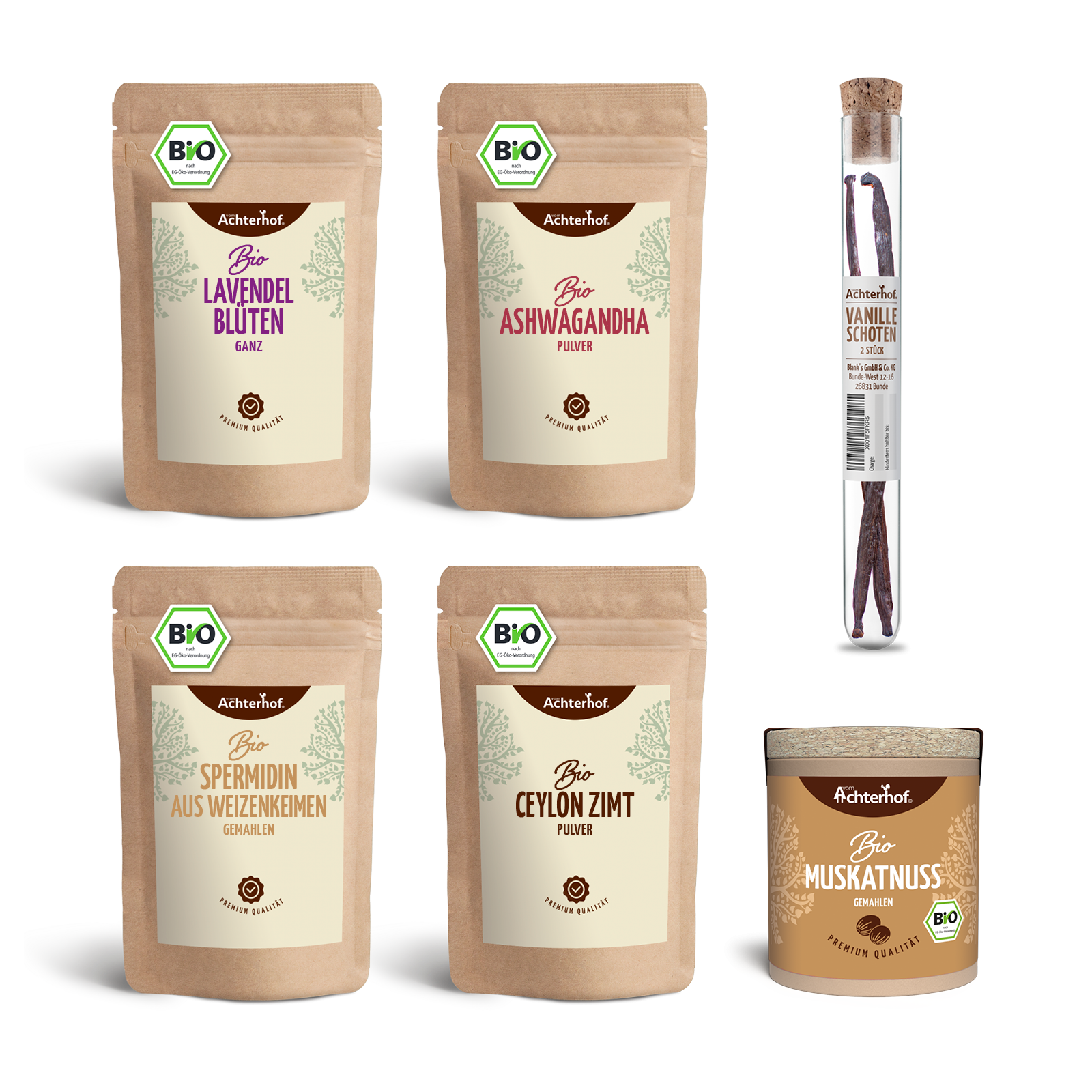 Mond Milch Mischung 6er Set mit Vanilleschoten