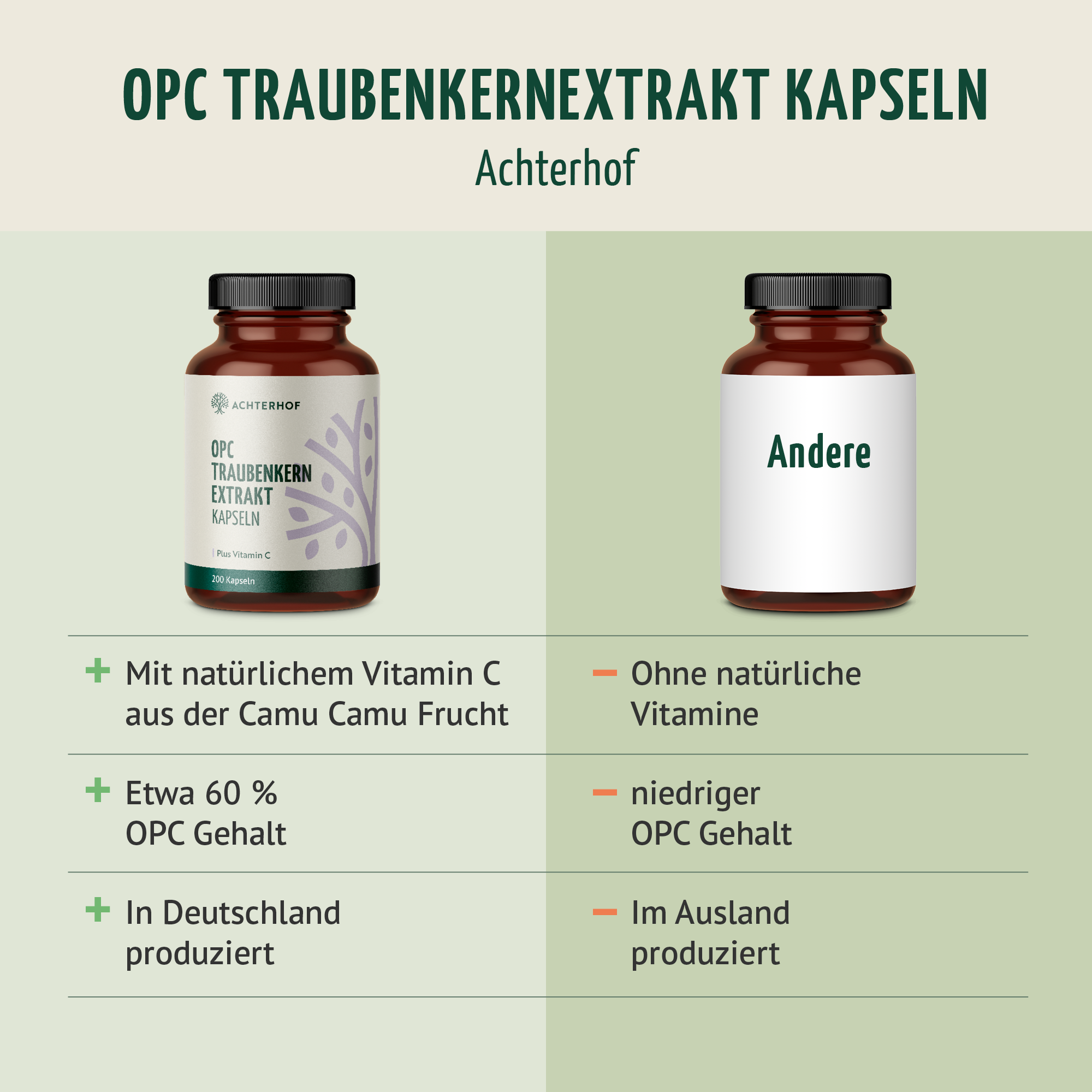 OPC Traubenkernextrakt + Vitamin C Kapseln (200 Kapseln)