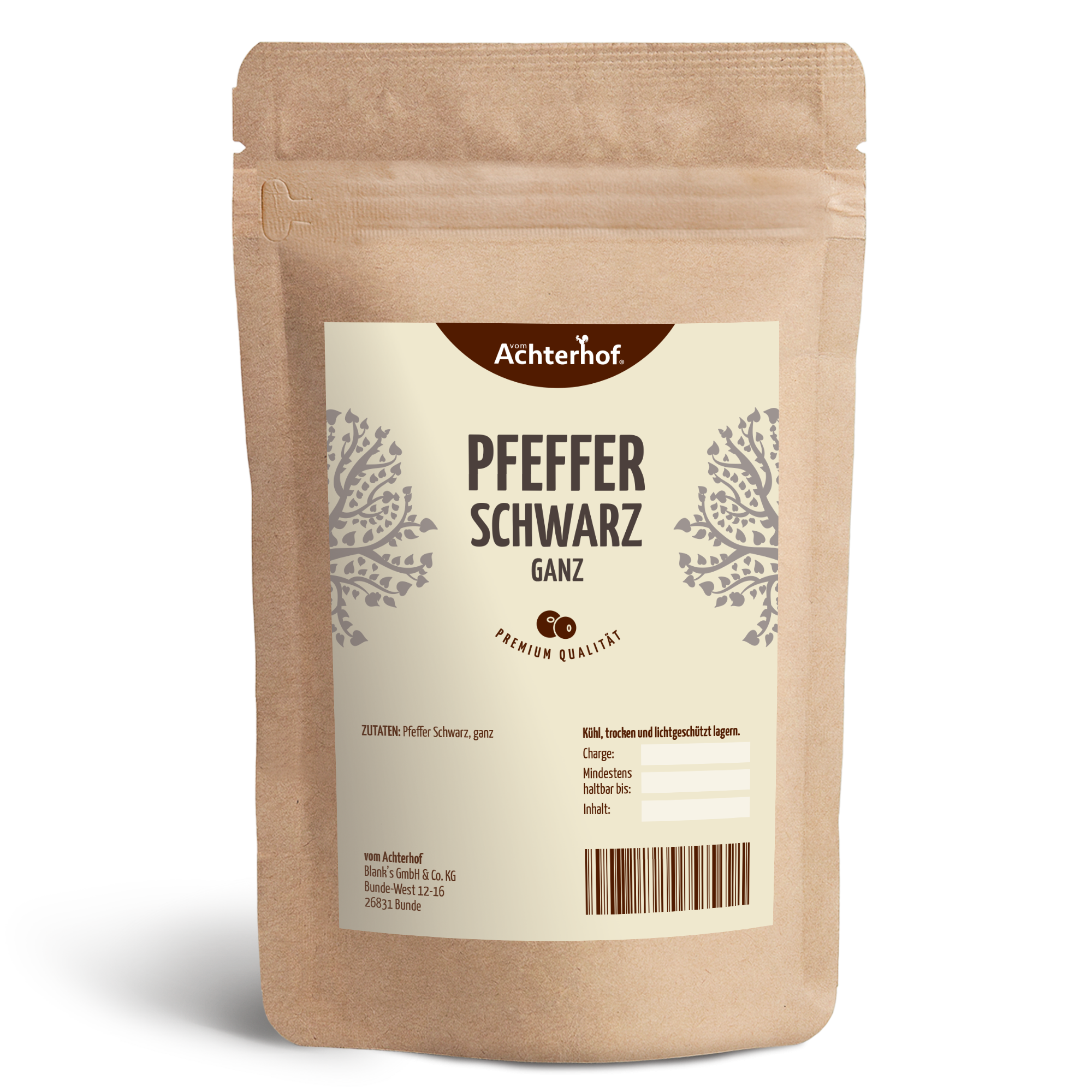 Pfeffer schwarz ganz (500g)