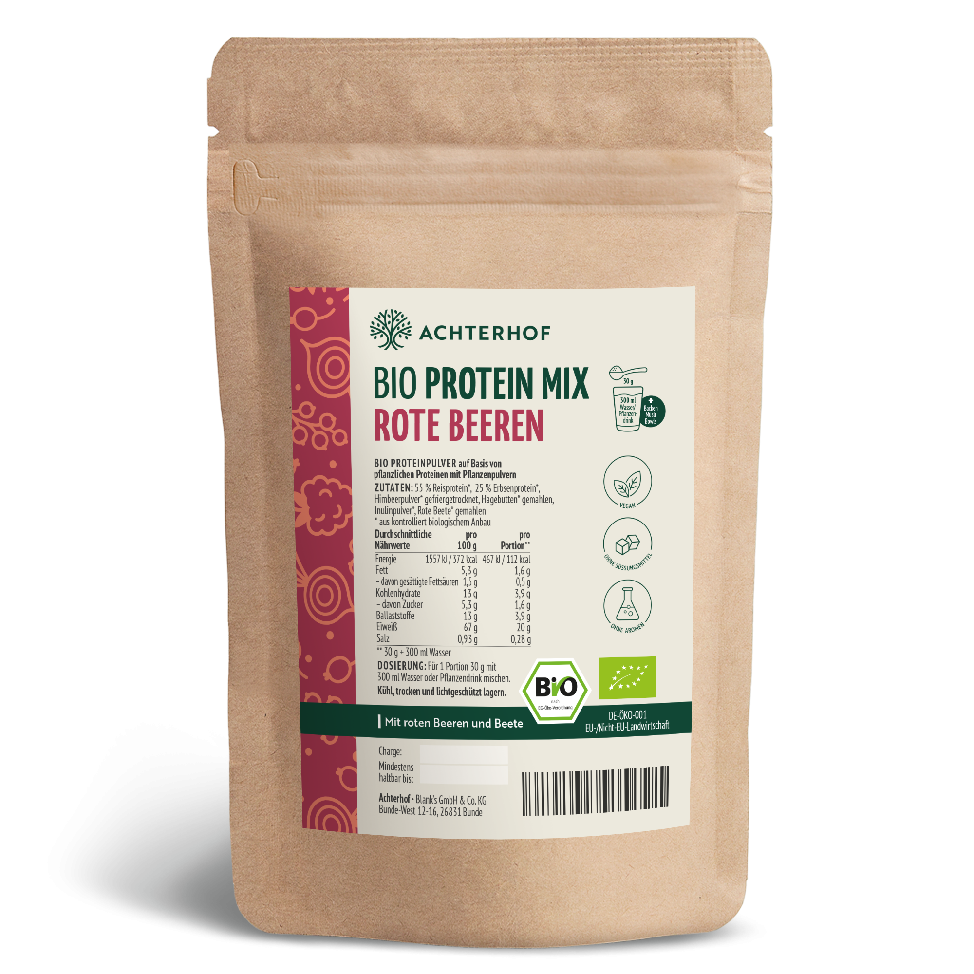 Bio Protein Mix rote Beeren (250g)