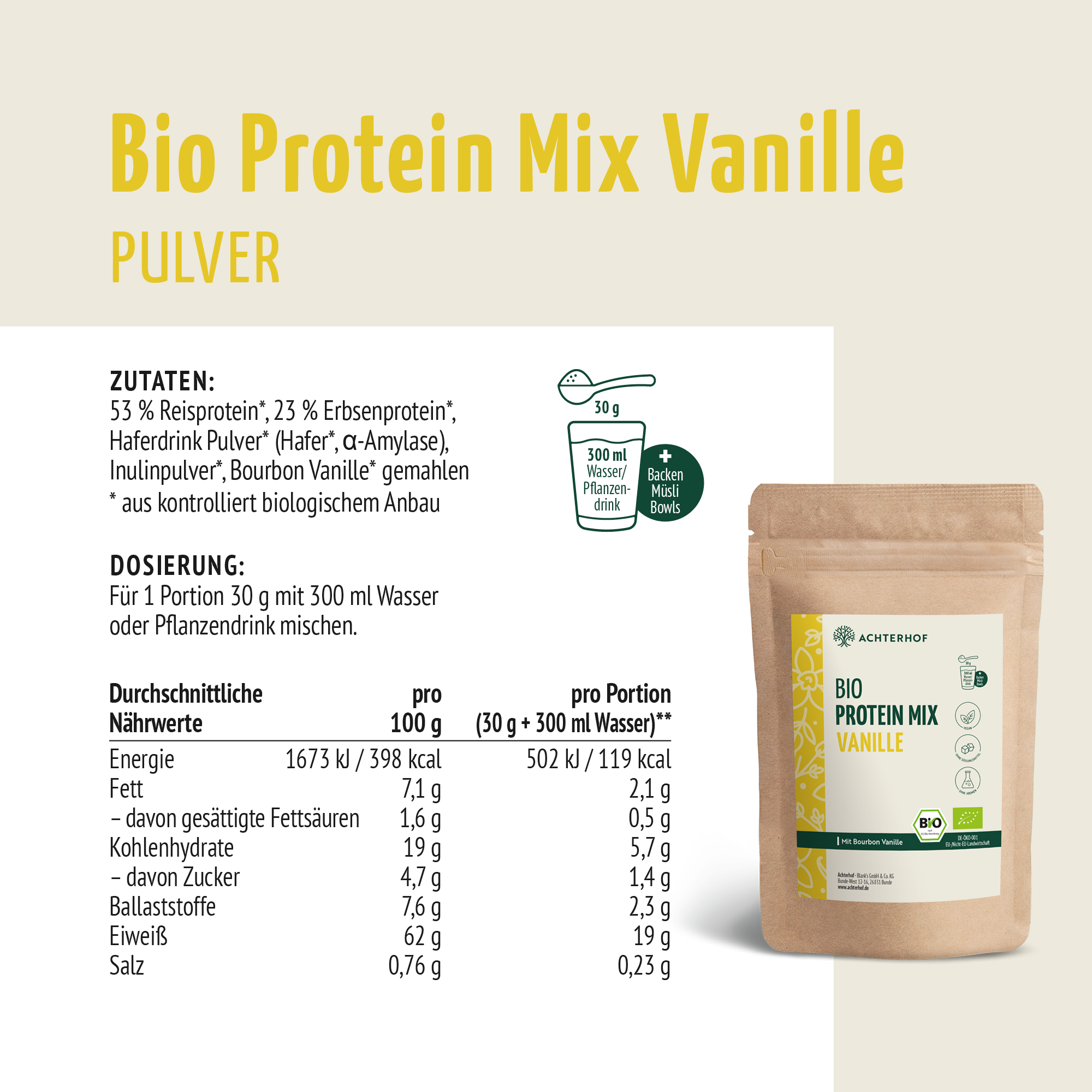Bio Protein Mix Vanille (500g)