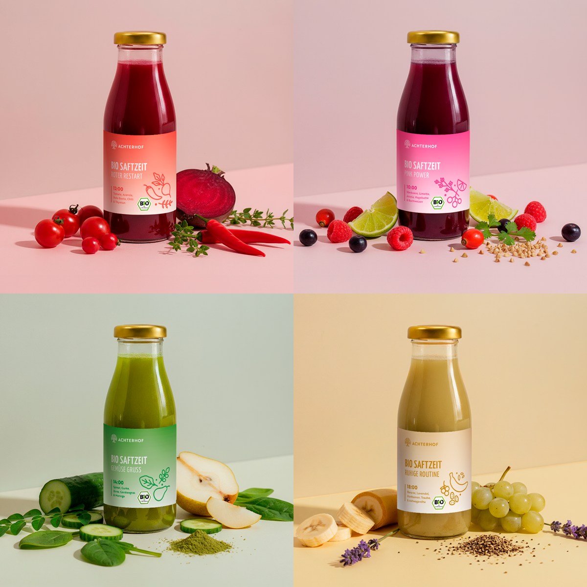 Saftzeit Bio Fastenkur 1-7 Tage (6 Flaschen pro Tag)