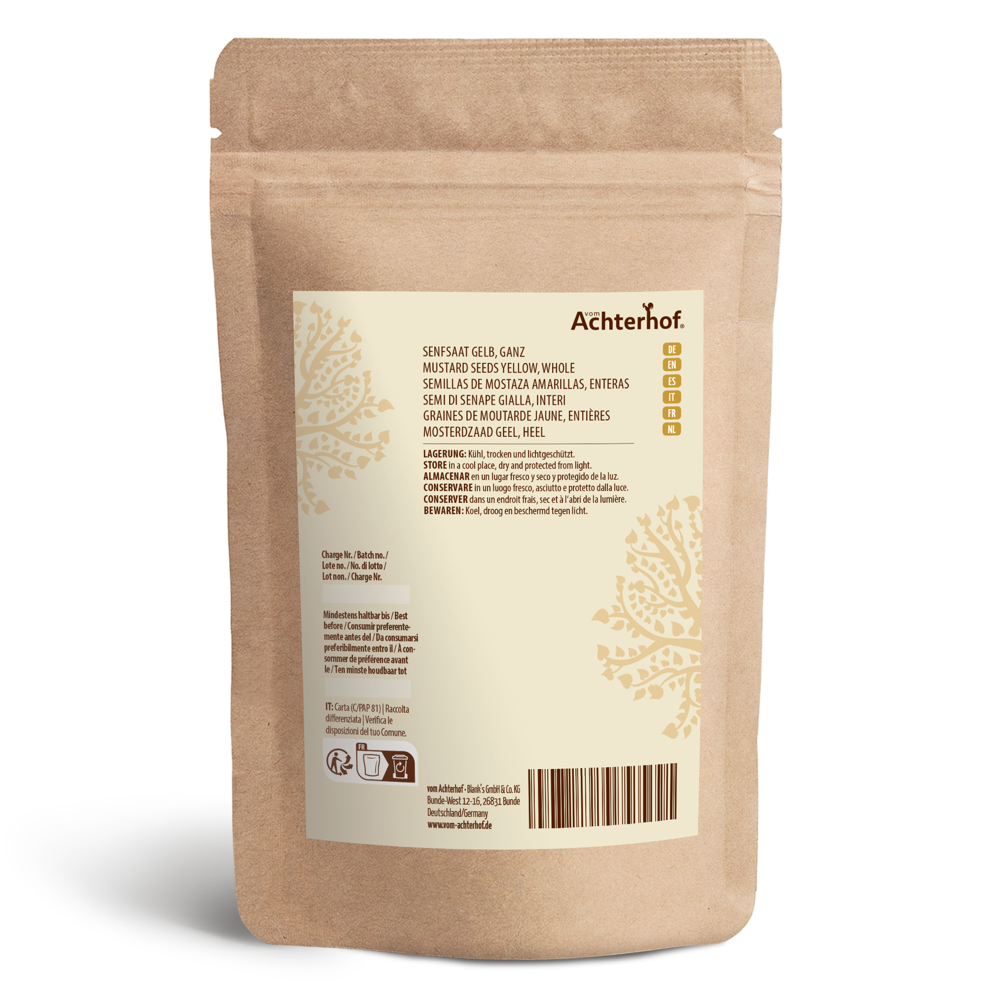 Senfsaat gelb ganz (1000g)