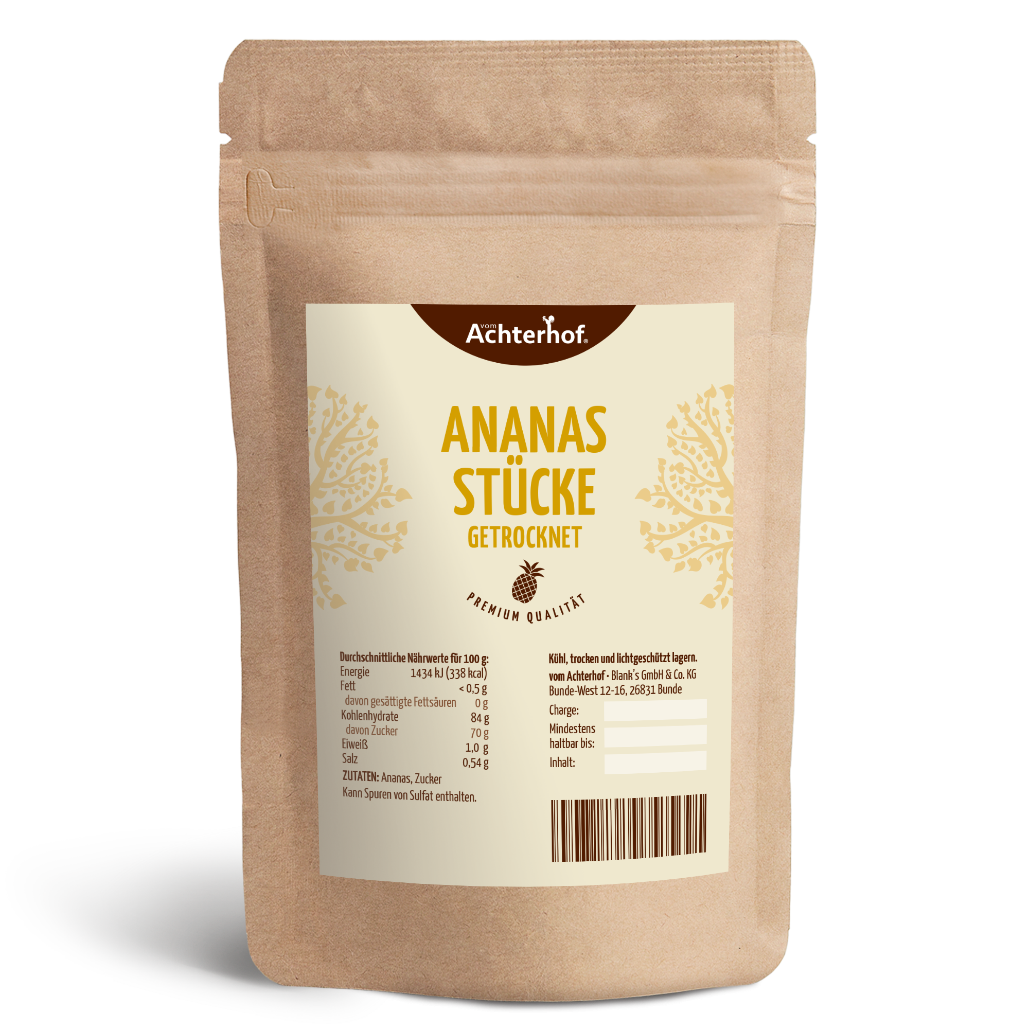 Ananasstücke getrocknet & gezuckert (250g)
