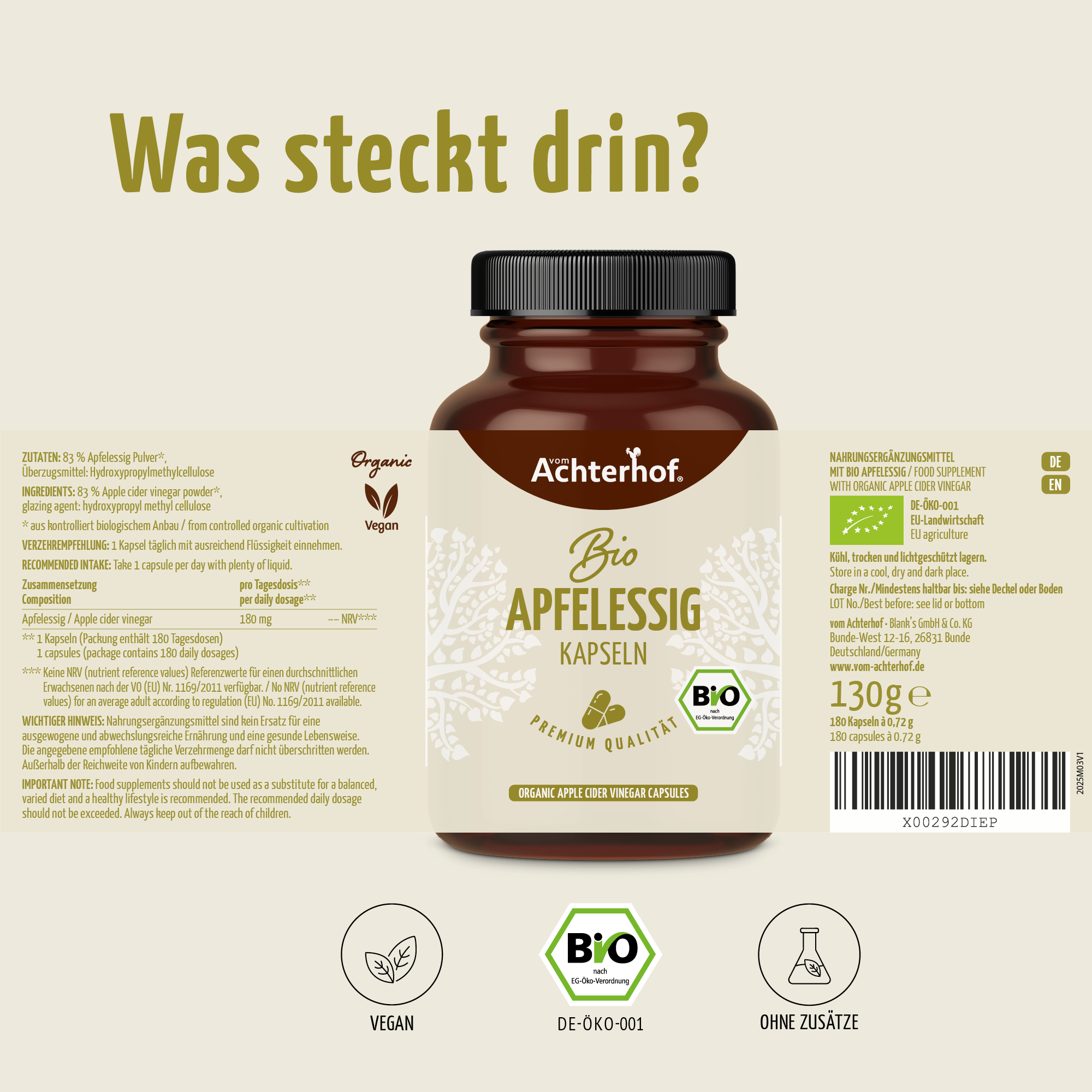 Bio Apfelessig Kapseln (180 Kapseln)