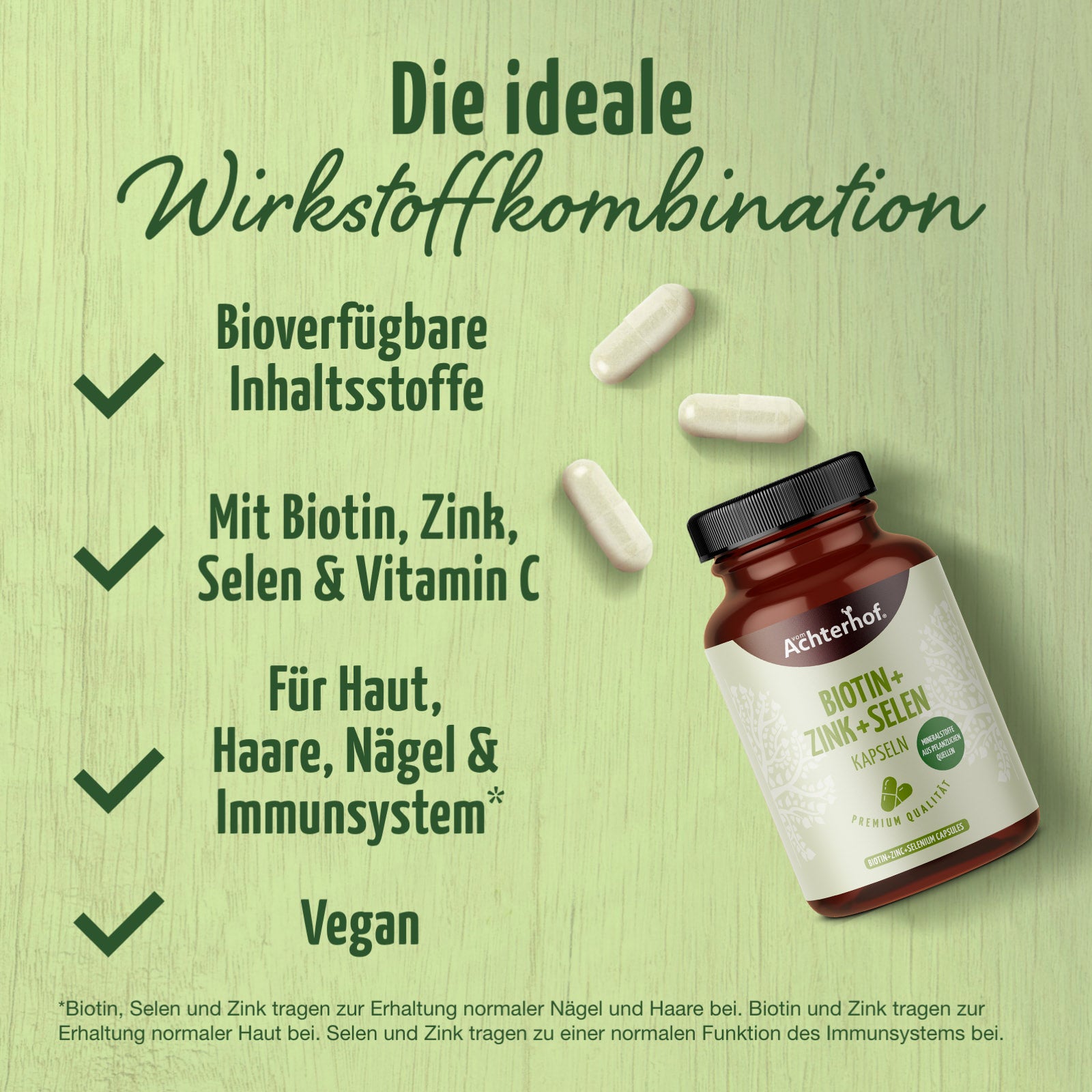 Biotin + Zink + Selen Kapseln (120 Kapseln)