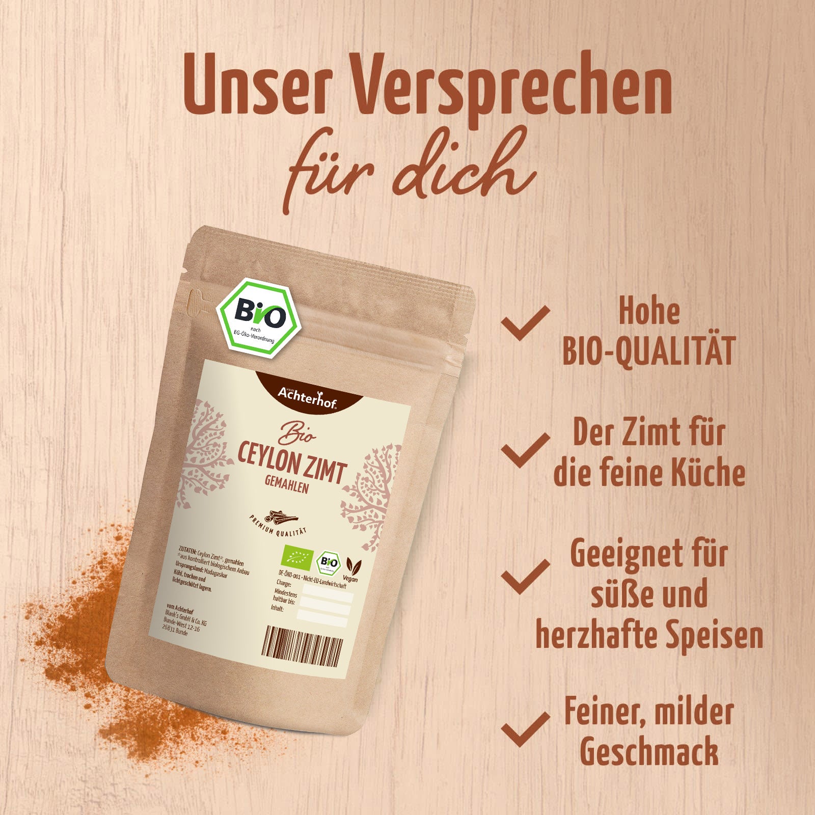 Ceylon Zimt gemahlen Bio (500g)