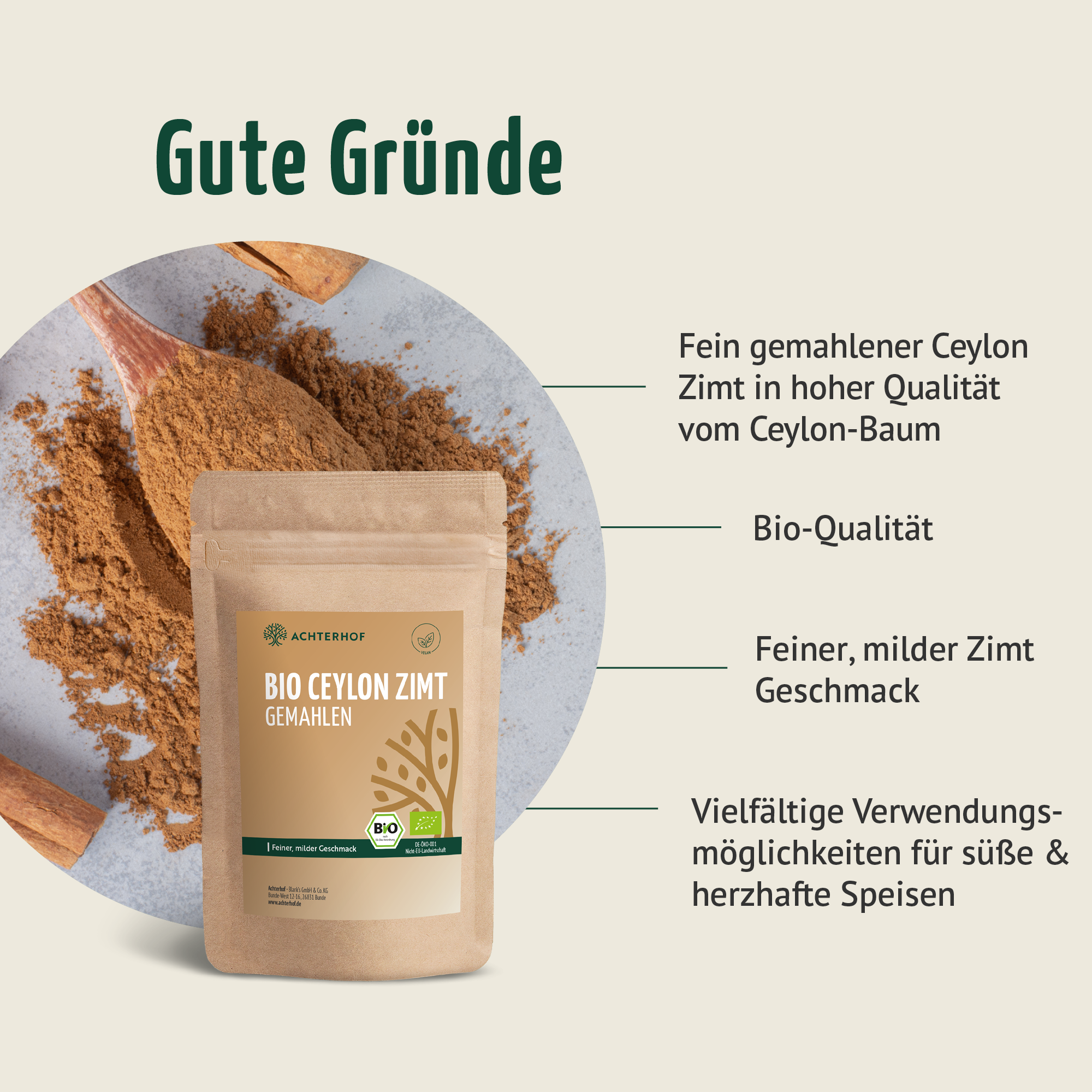 Bio Ceylon Zimt gemahlen (250g)