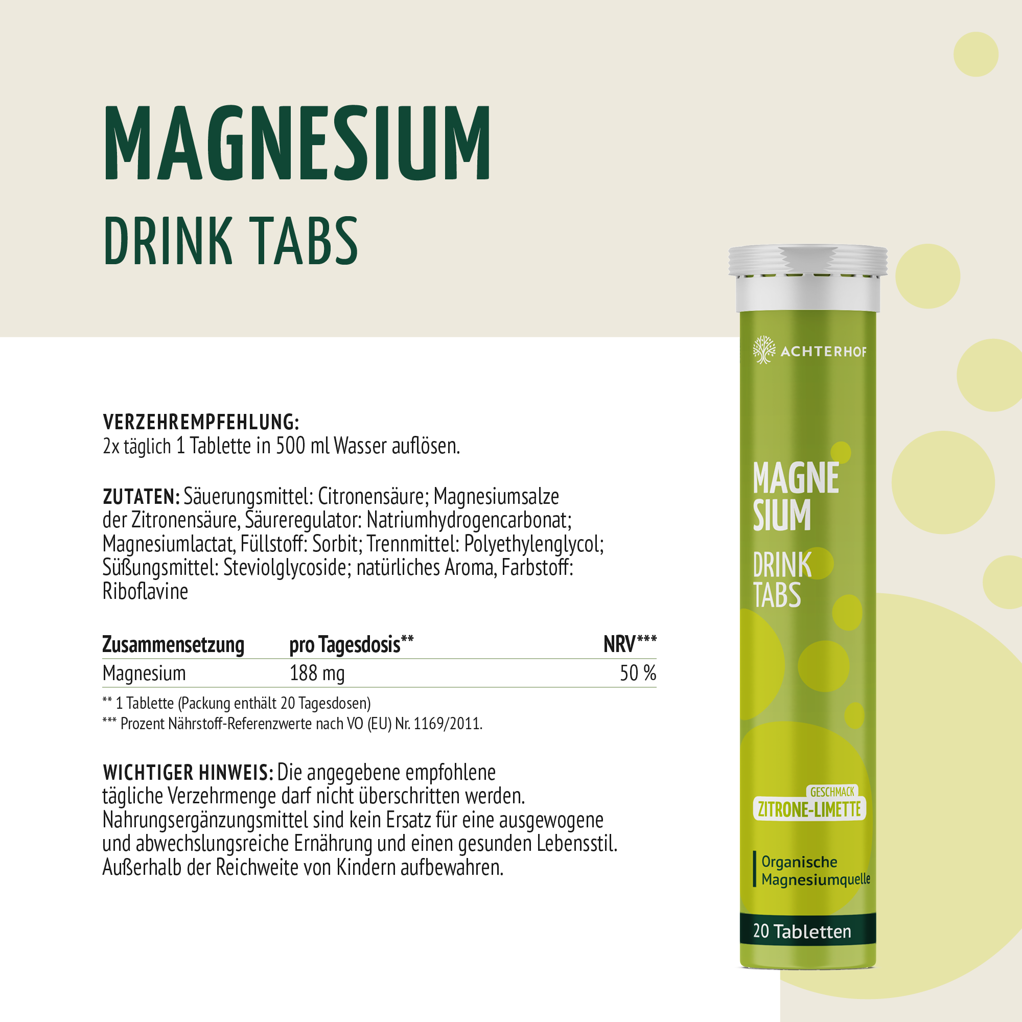 Magnesium Drink Tabs (20 Tabletten)