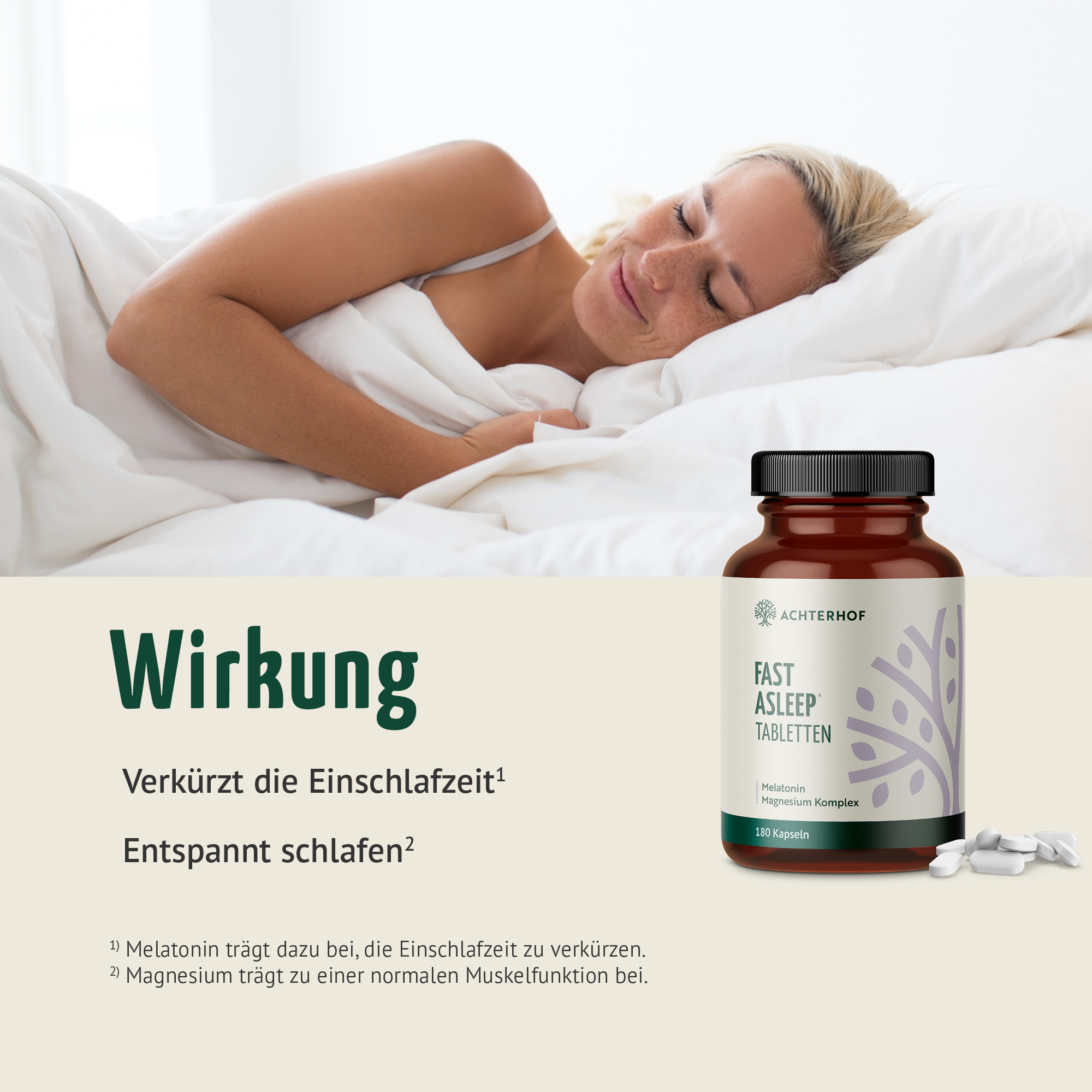 Melatonin Magnesium Komplex Fast Asleep (180 Tabletten)