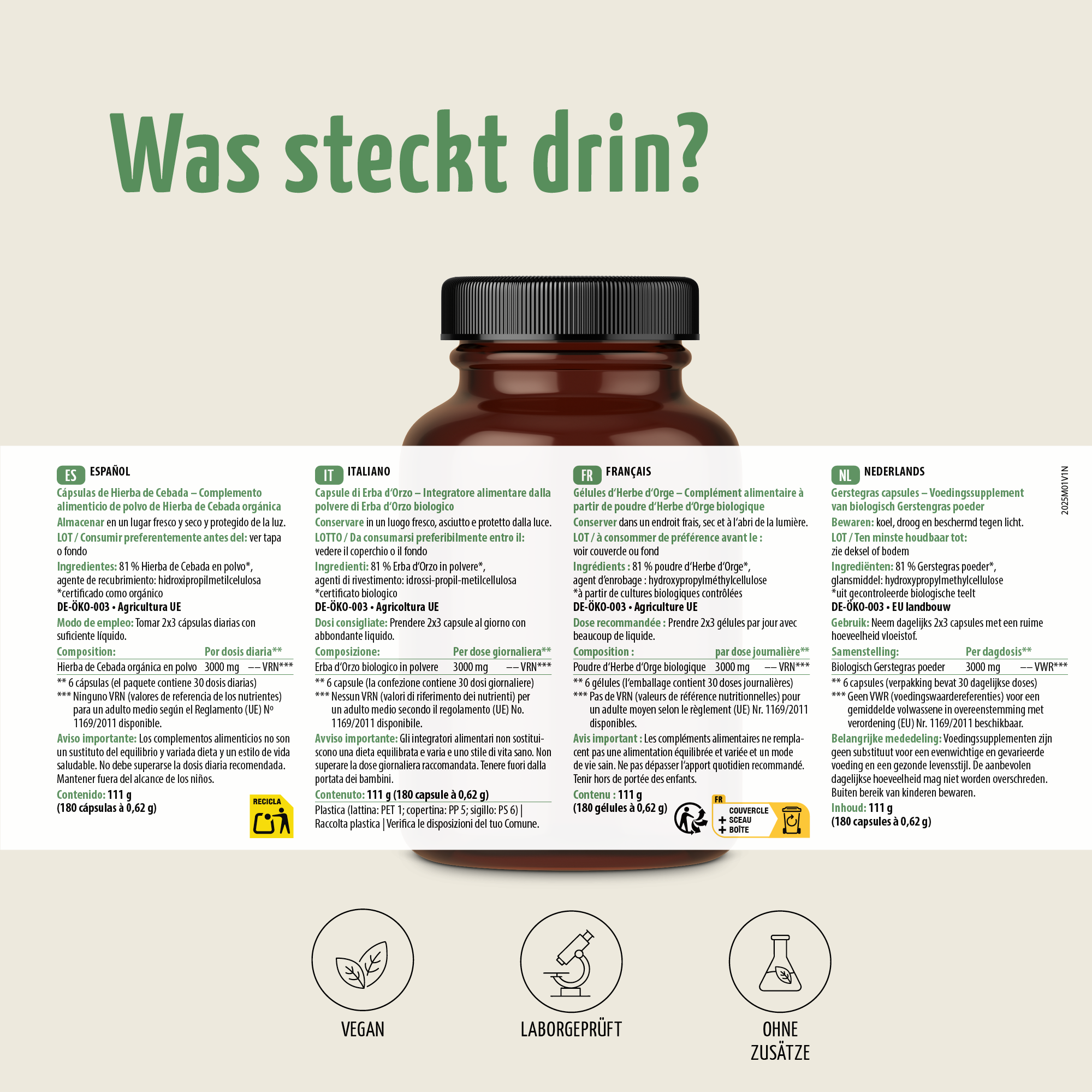 Bio Gerstengras Kapseln (180 Kapseln)