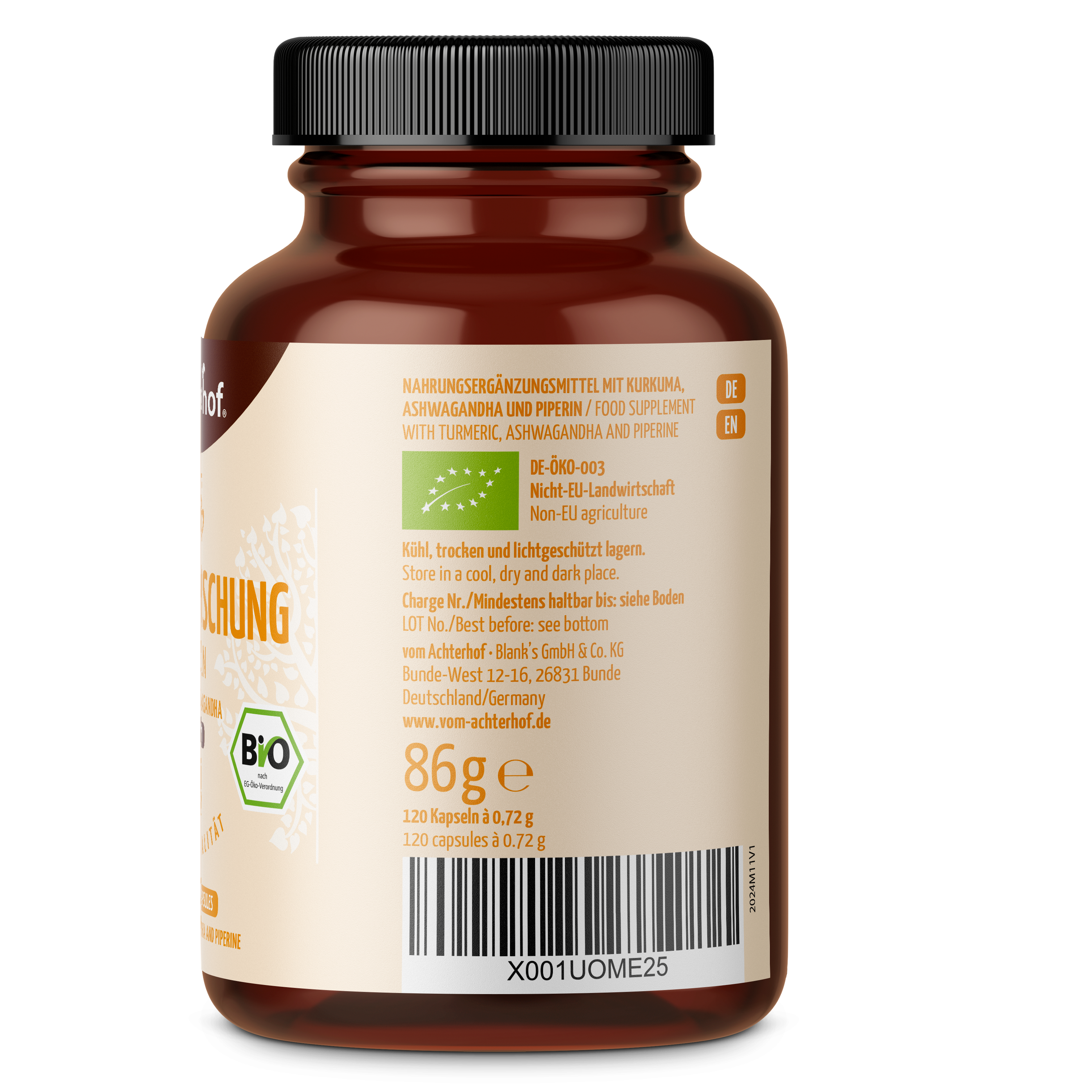 Goldene Mischung Kapseln Bio – mit Piperin (120 Kapseln)