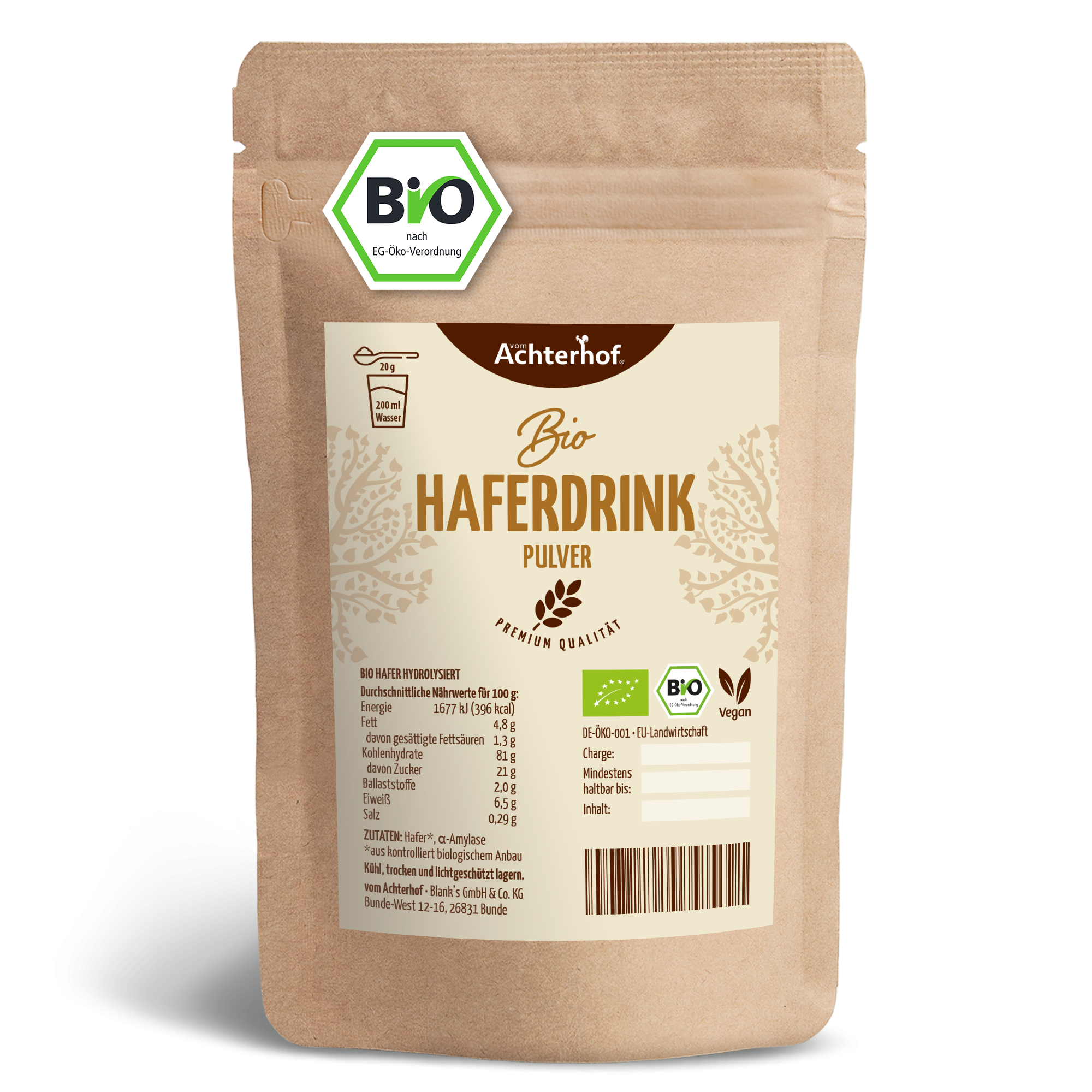 Bio Haferdrink Pulver (1000g)