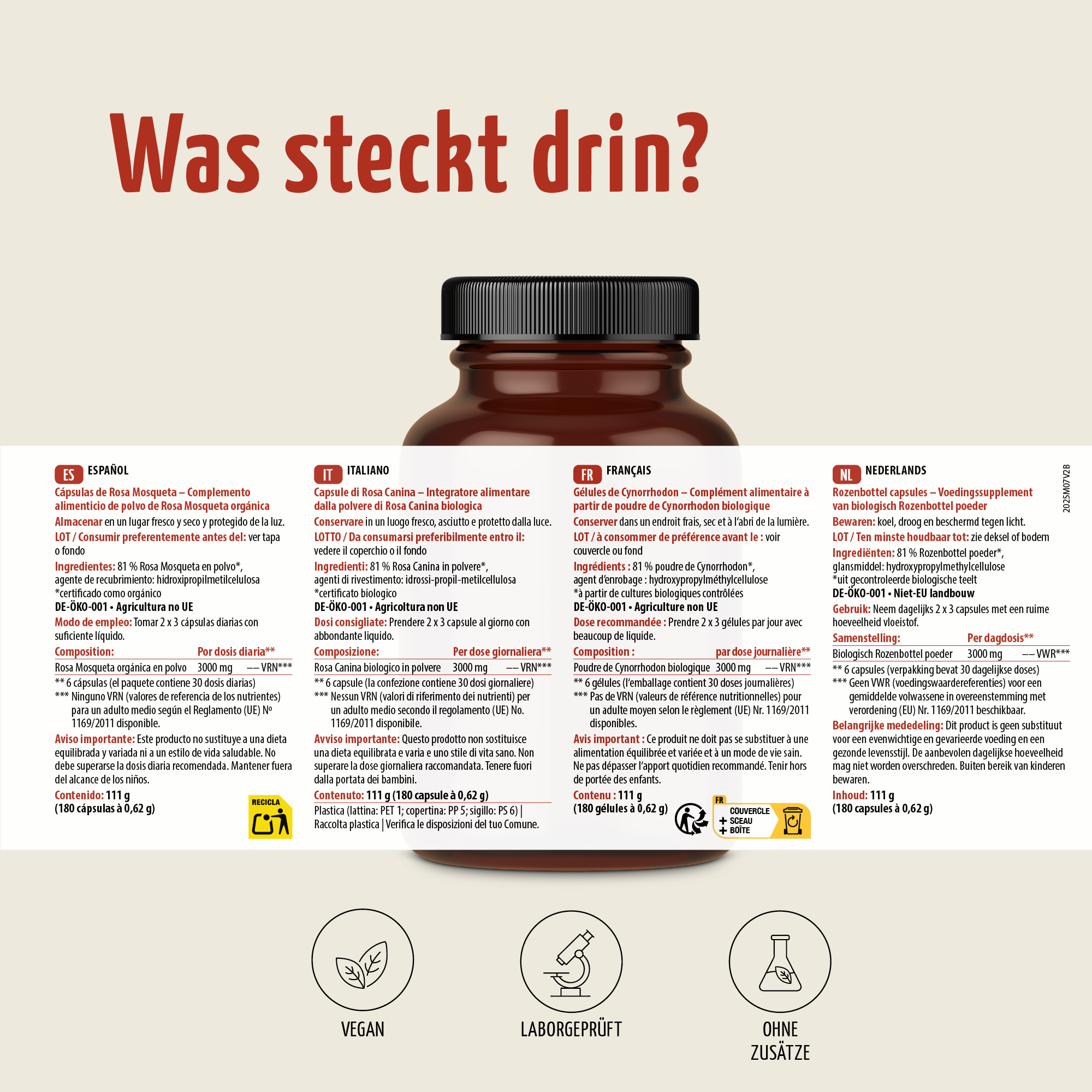 Bio Hagebutten Kapseln (180 Kapseln)