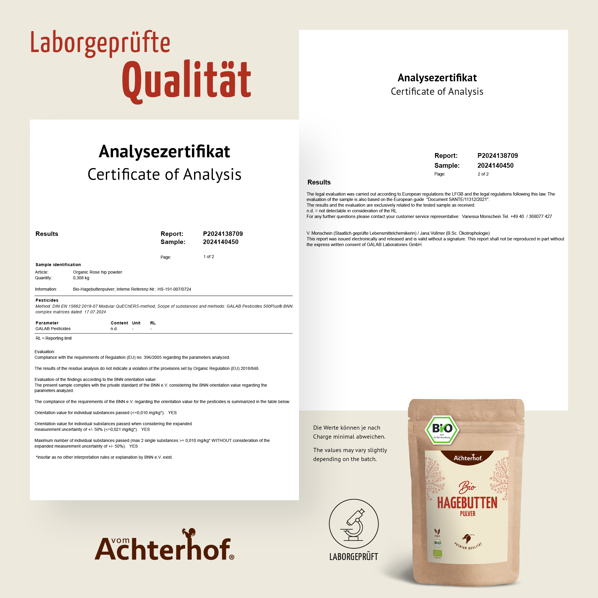 Bio Hagebutten Pulver (1000g)