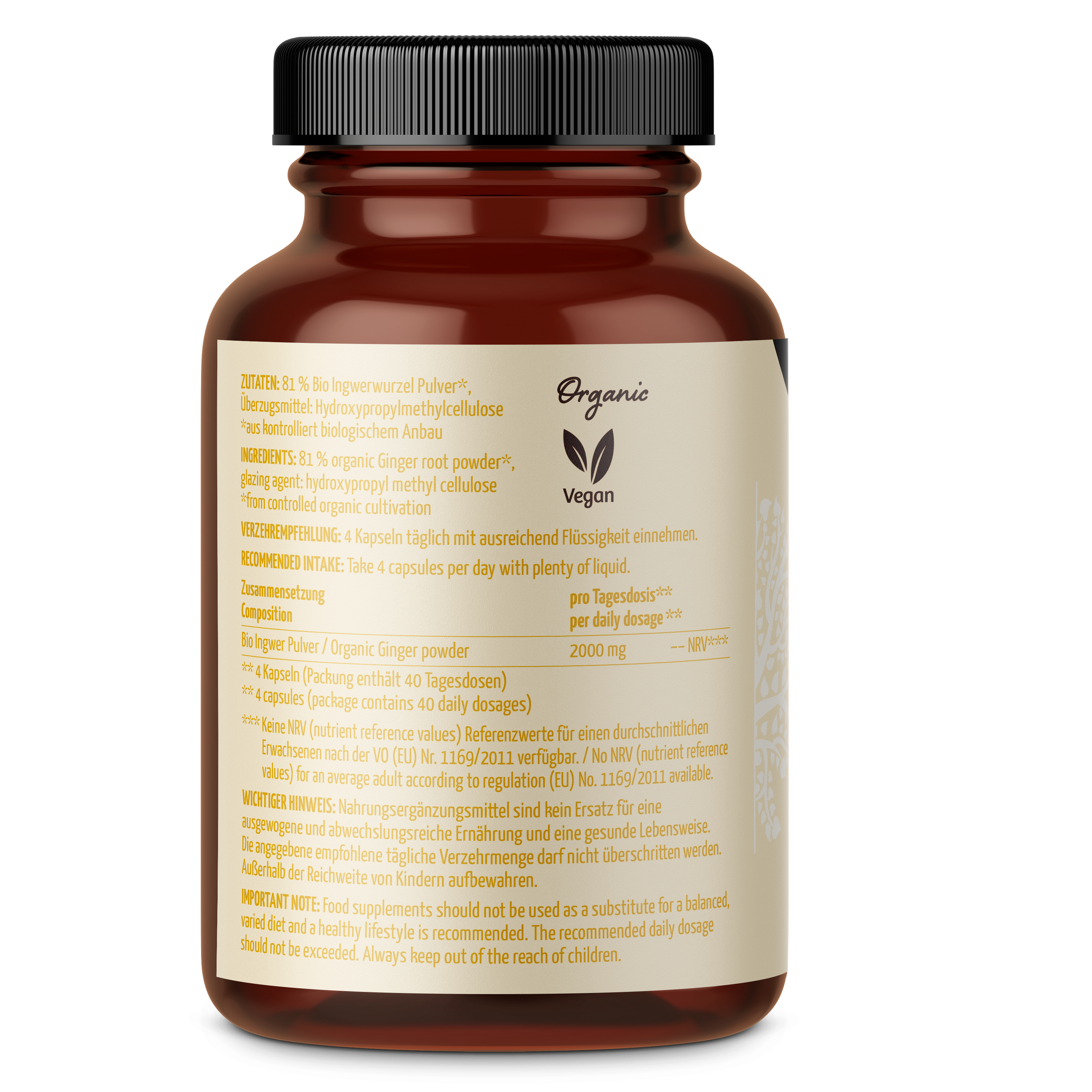 Ingwer Kapseln Bio (160 Kapseln)