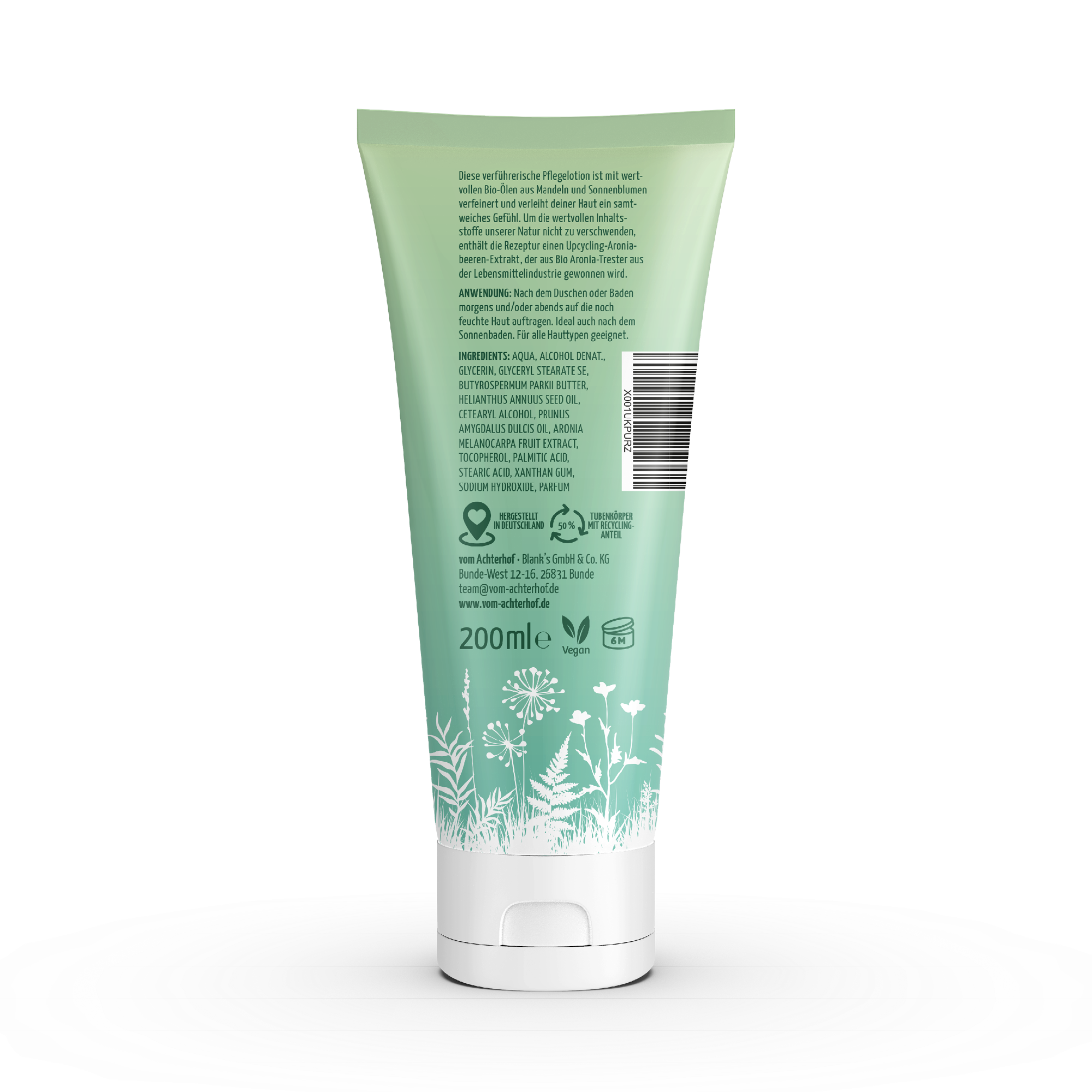 Körperlotion mit Bio Sonnenblumenöl, Bio Mandelöl und Bio Aroniabeerenextrakt (200ml)