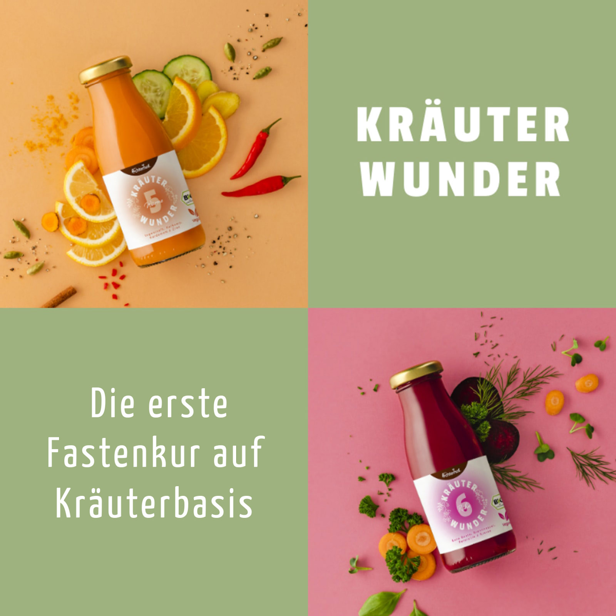 Kräuterwunder Bio Fastenkur 3 Tage (18 Flaschen)