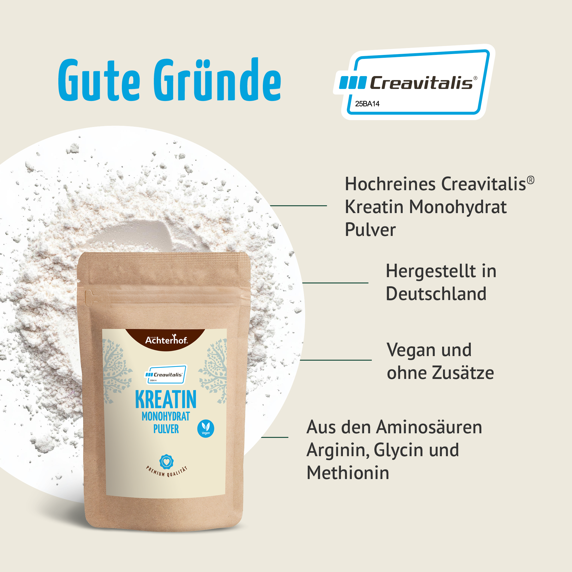 Creavitalis® Kreatin Monohydrat Pulver (500g)