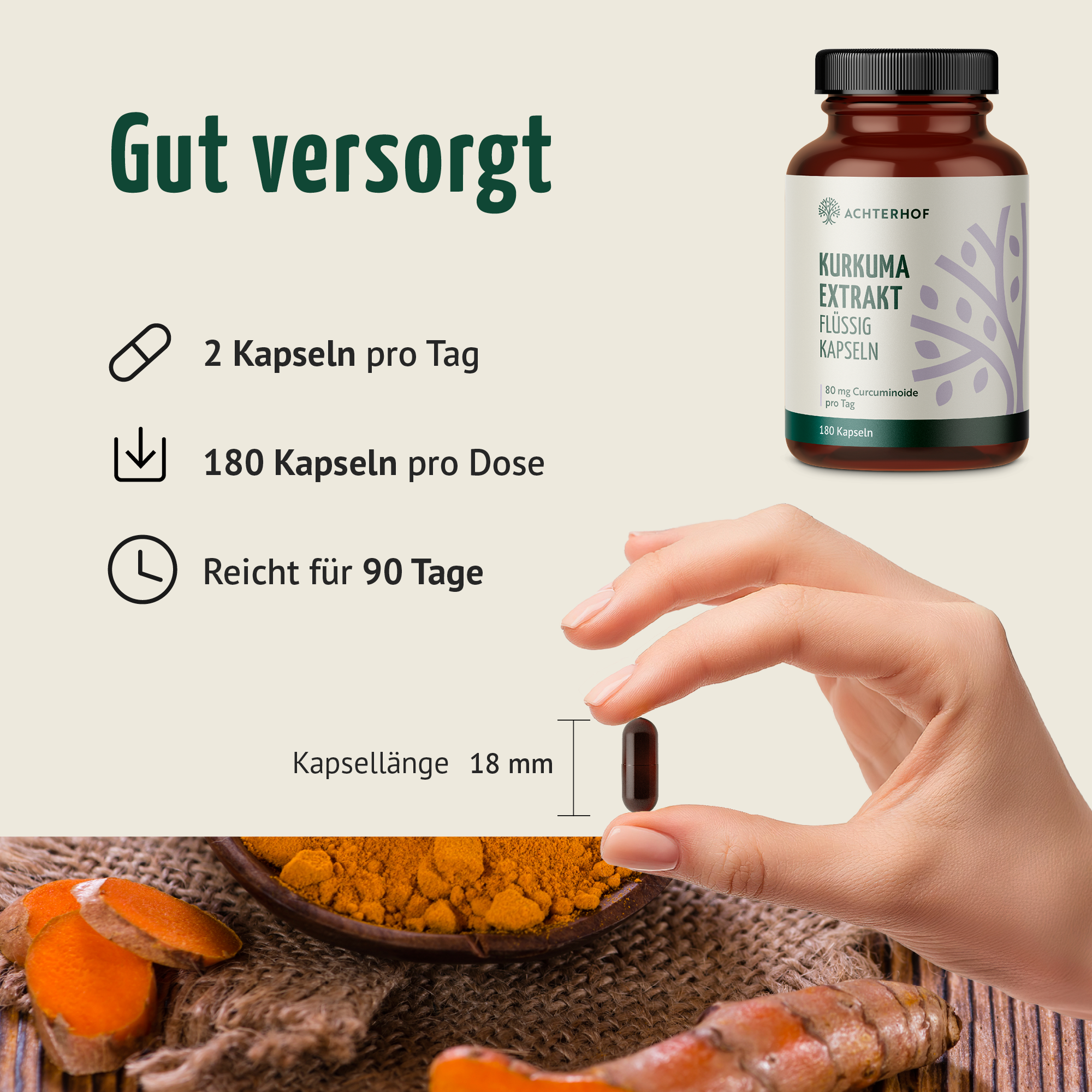 Kurkuma Extrakt Flüssig Kapseln (180 Kapseln)