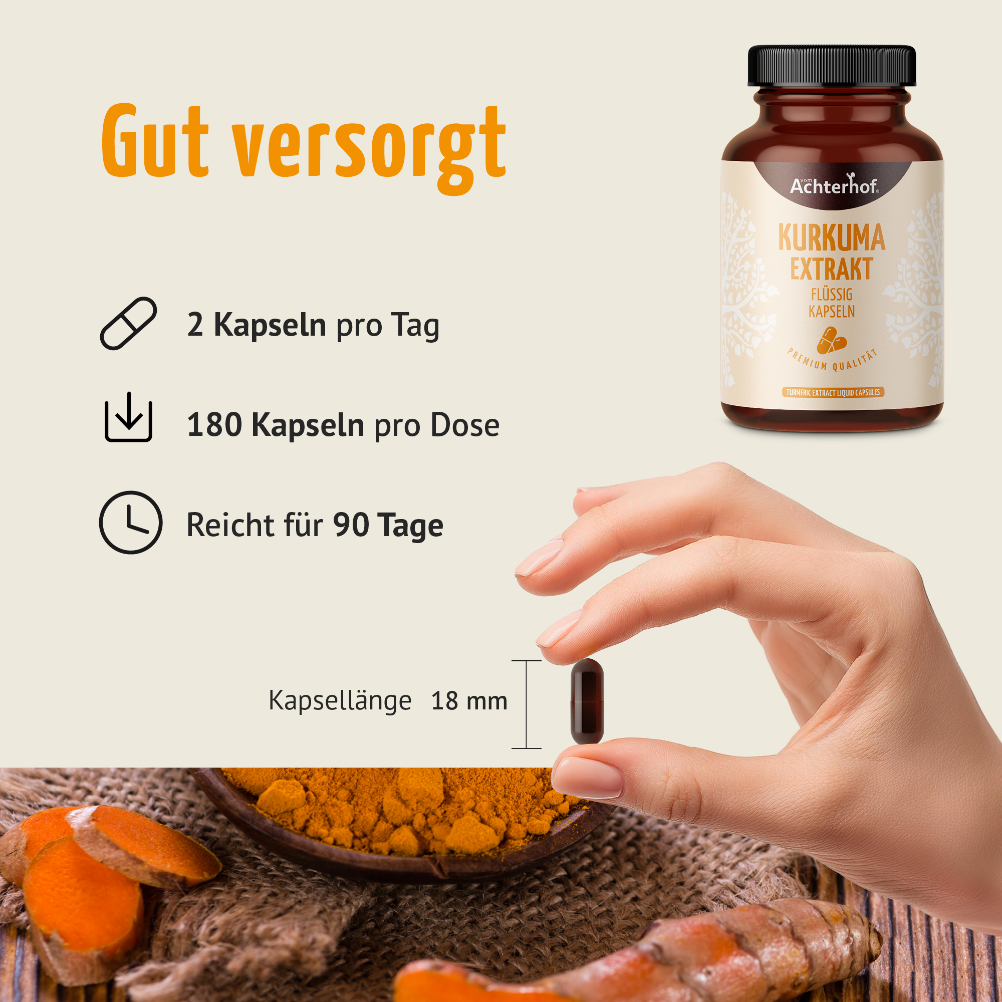 Kurkuma Extrakt Flüssig Kapseln (180 Kapseln)