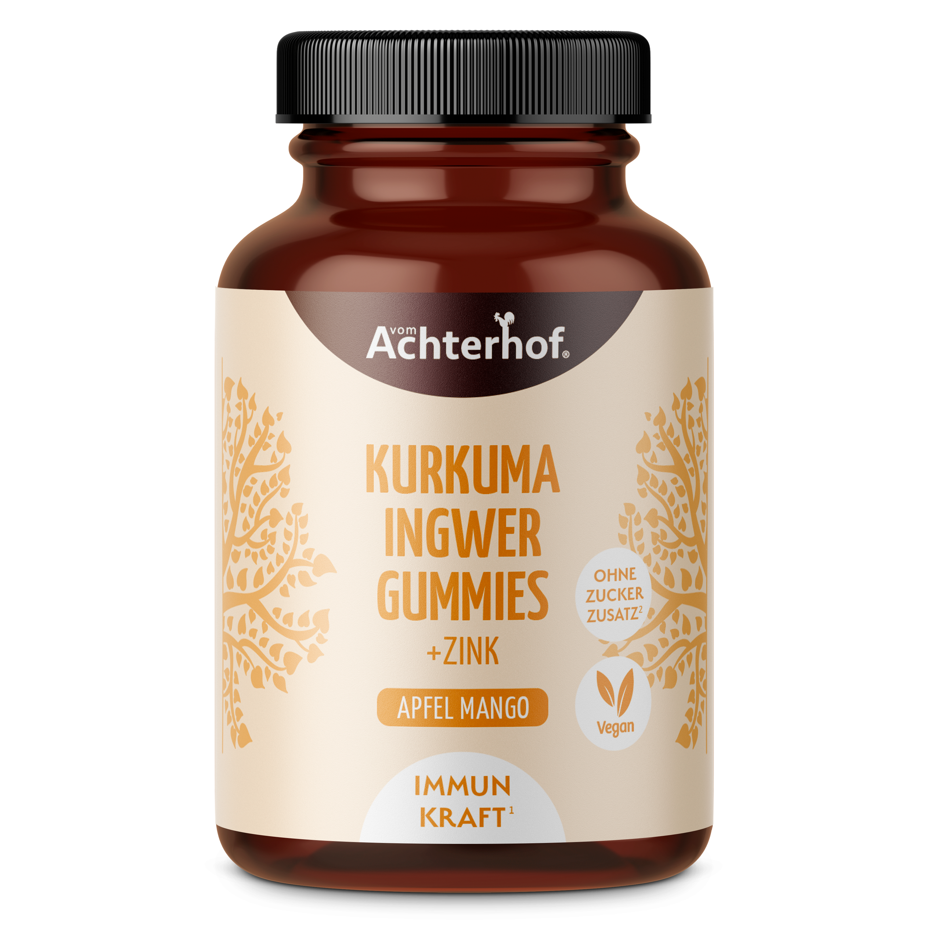 Saftgold Kurkuma Ingwer Gummies Apfel Mango + Zink (48 Stück)