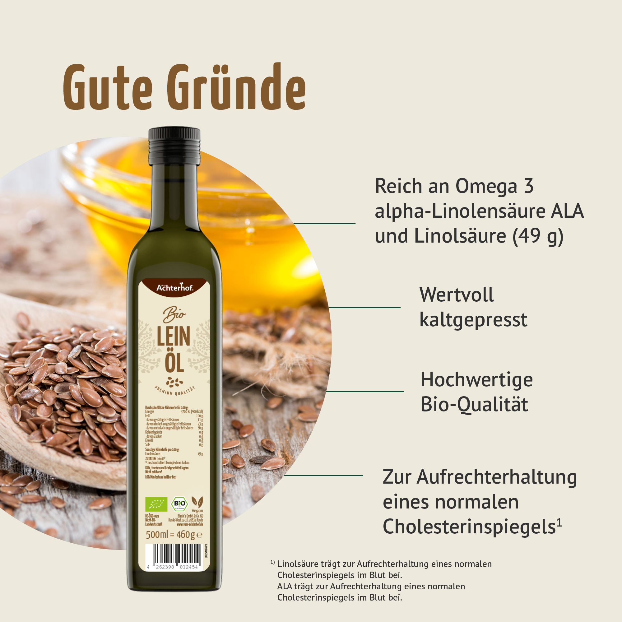 Bio Leinöl (500ml)