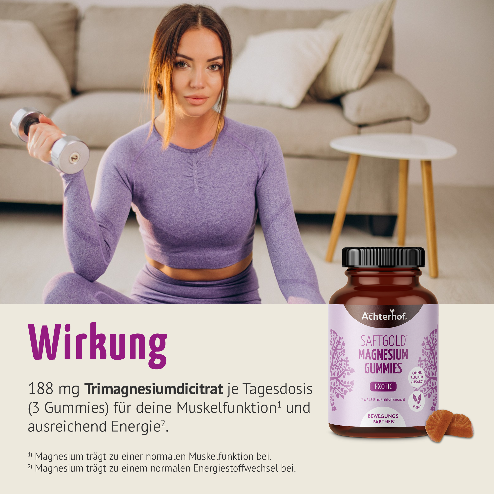 Saftgold Magnesium Gummies Exotische Früchte (60 Stück)