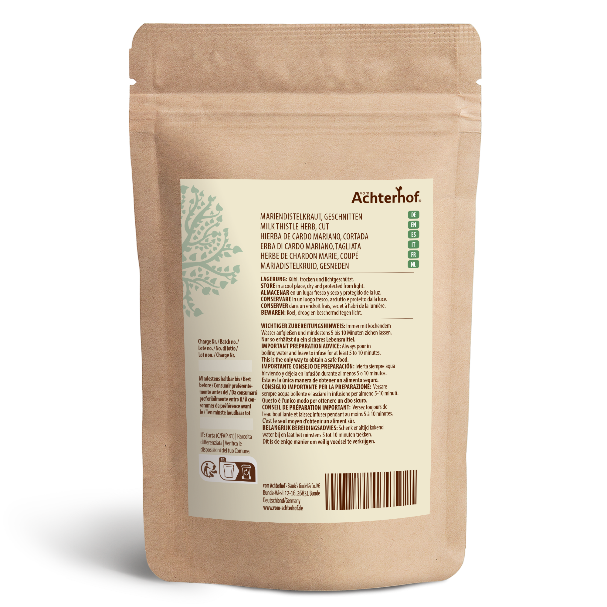 Mariendistelkraut geschnitten (500g)