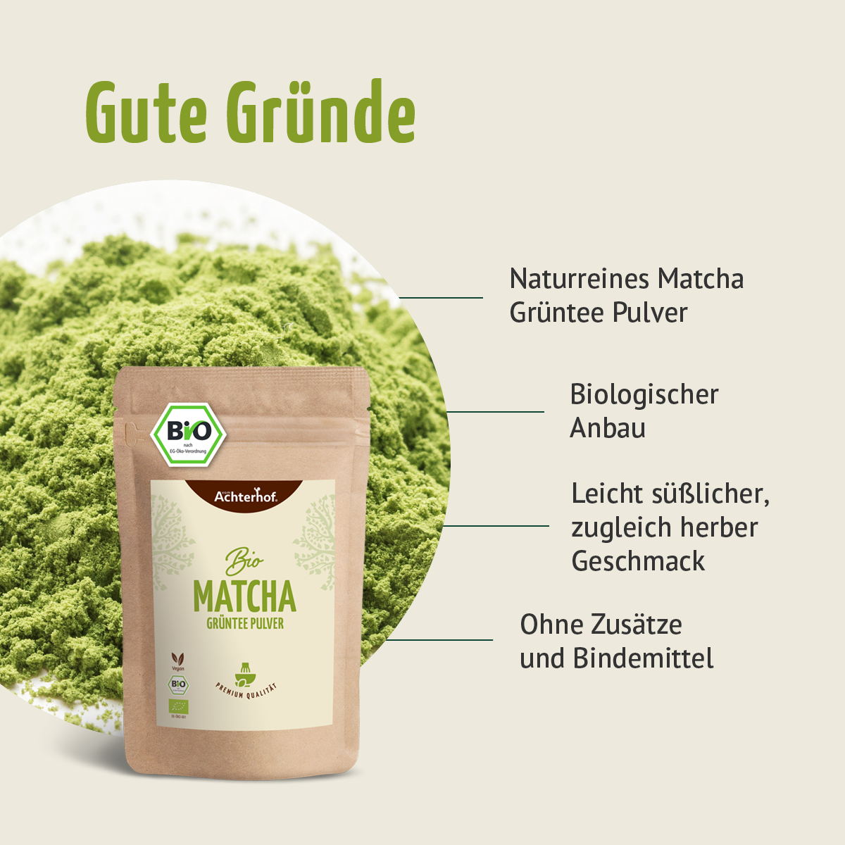 Bio Matcha Grüntee Pulver (100g)