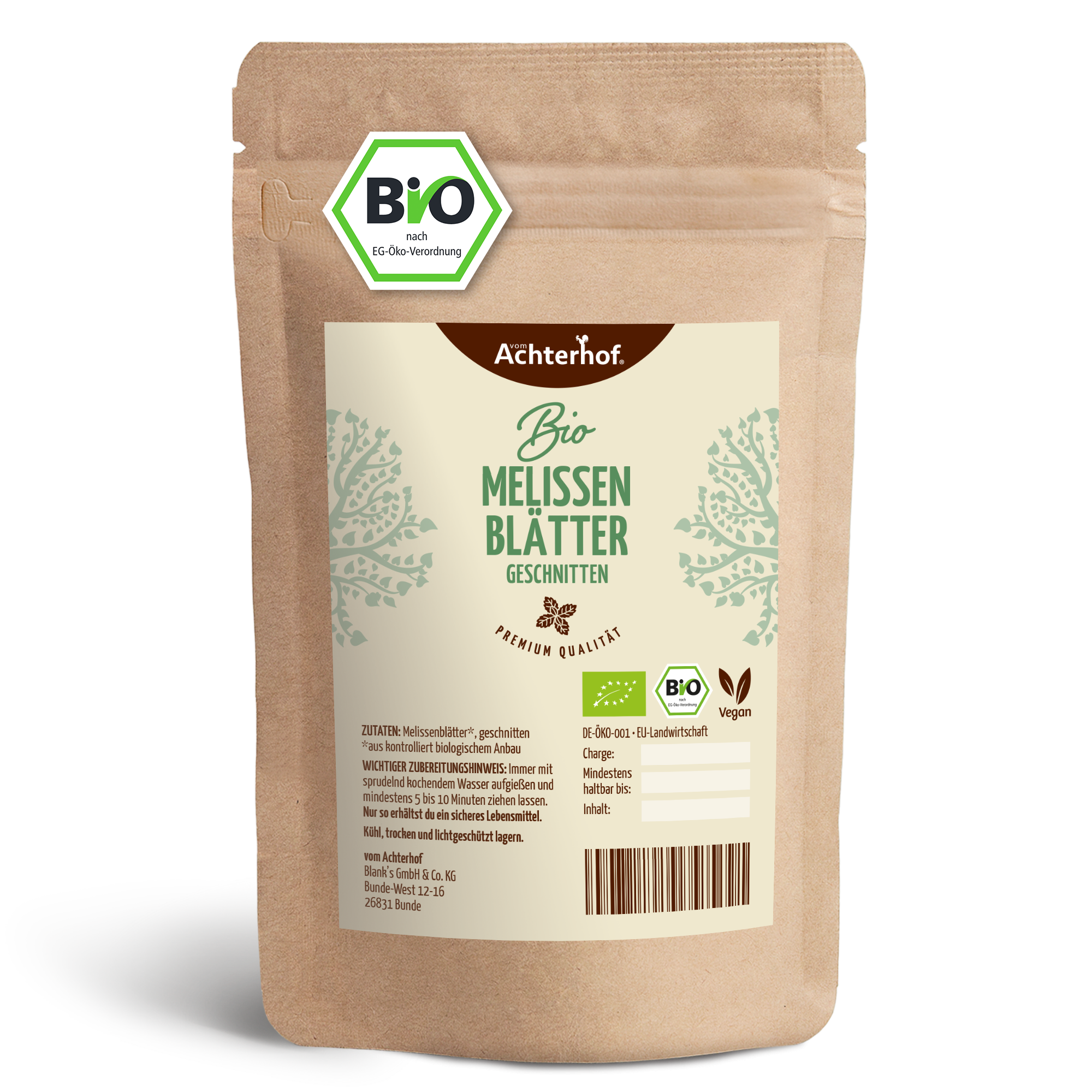 Melissenblätter geschnitten Bio (250g)
