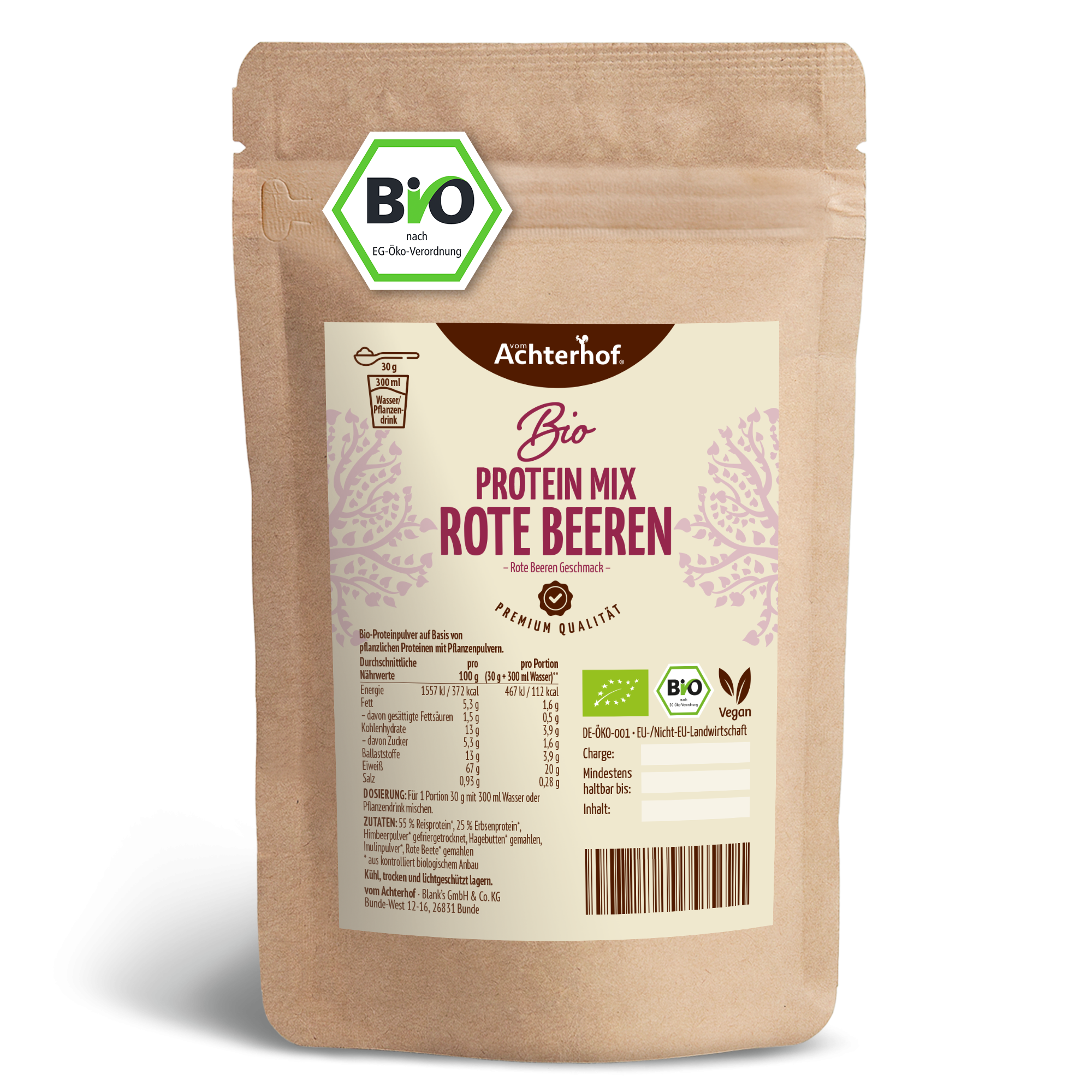 Bio Protein Mix mit rote Beeren (500g)